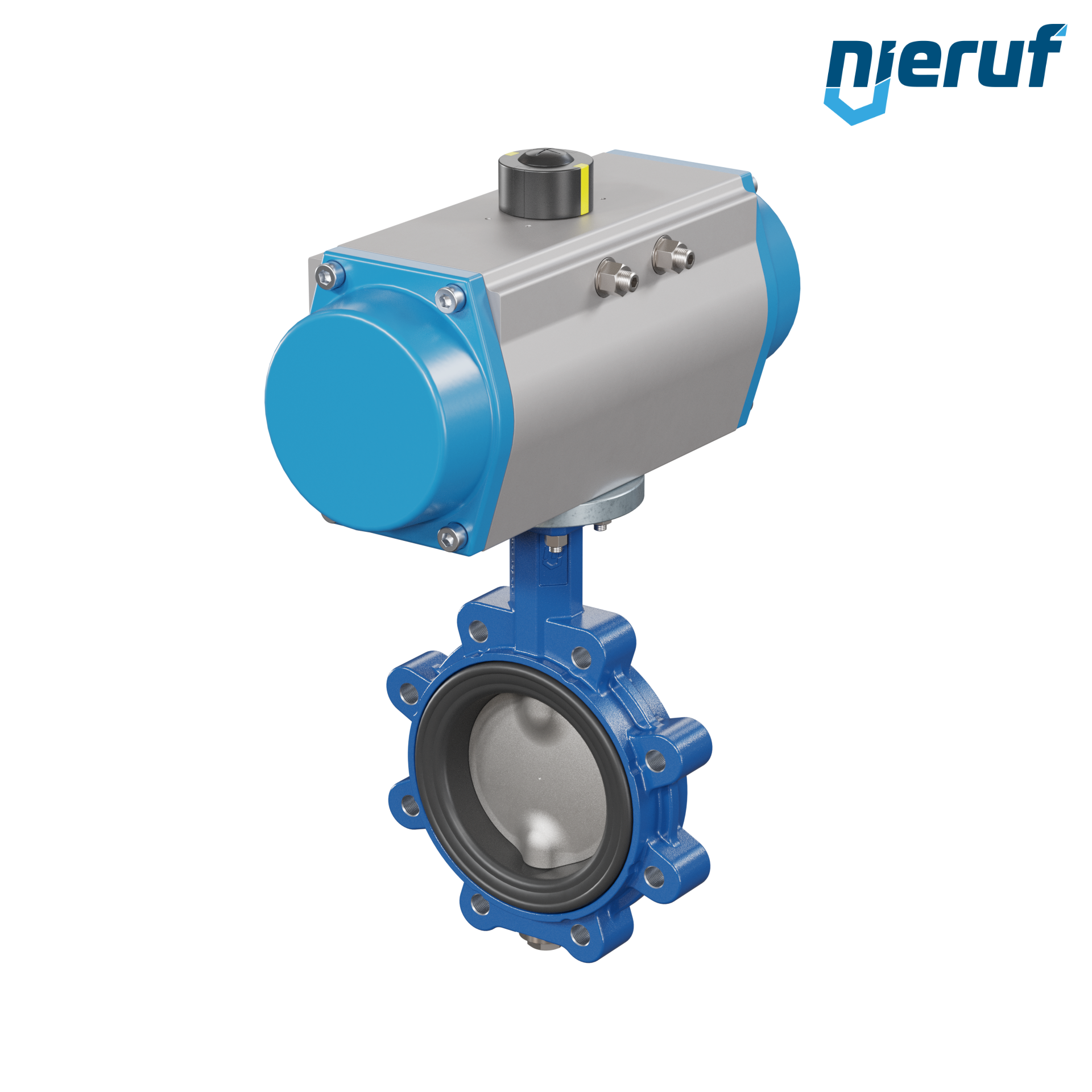 valvola a farfalla DN 125 AK02 EPDM DVGW acqua potabile, WRAS, ACS, W270 attuatore pneumatico a semplice effetto chiusura a molla