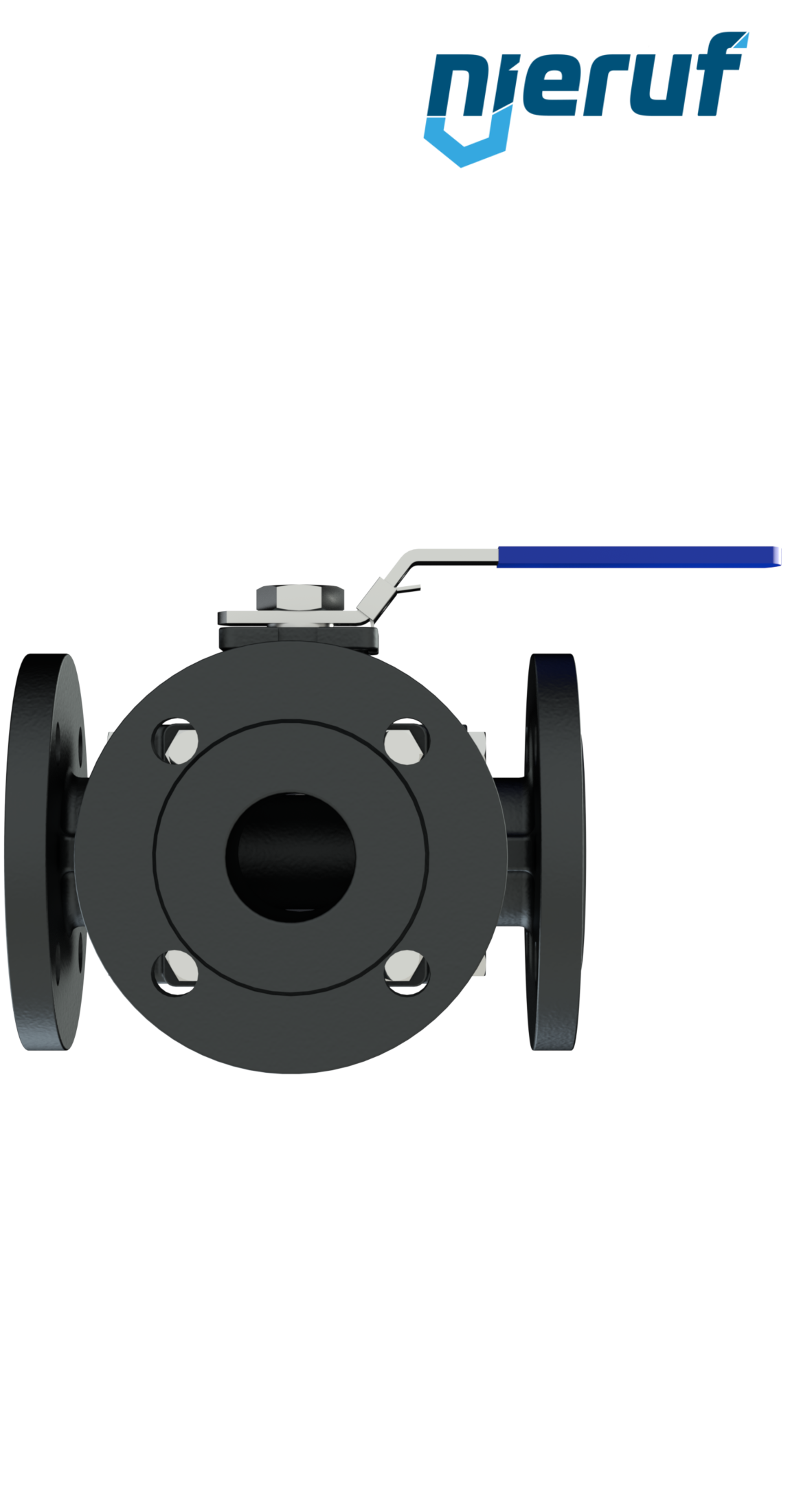 valvola a sfera flangiata a tre vie DN40 FK08 incavo a forma di T in acciaio fuso 1.0619