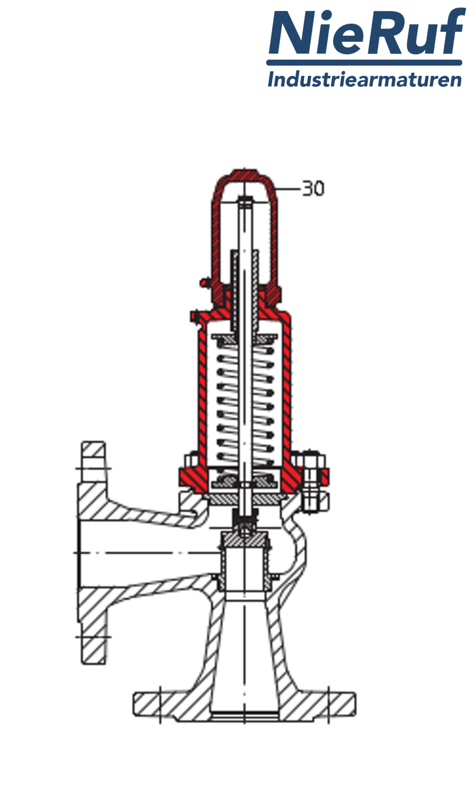 valvola di sicurezza flangiata DN100/DN100 SF0101, ghisa grigia EN-JL1040  EPDM, senza leva