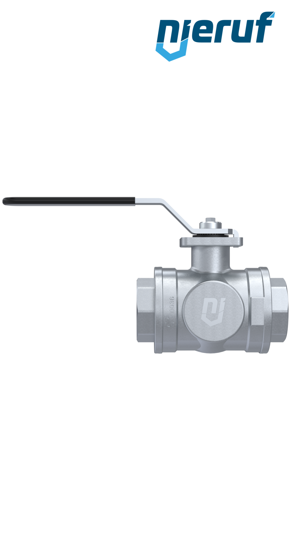 valvola a sfera a 3 vie in ottone DN15 - 1/2" pollici GK08 passaggio totale con incavo a forma di L