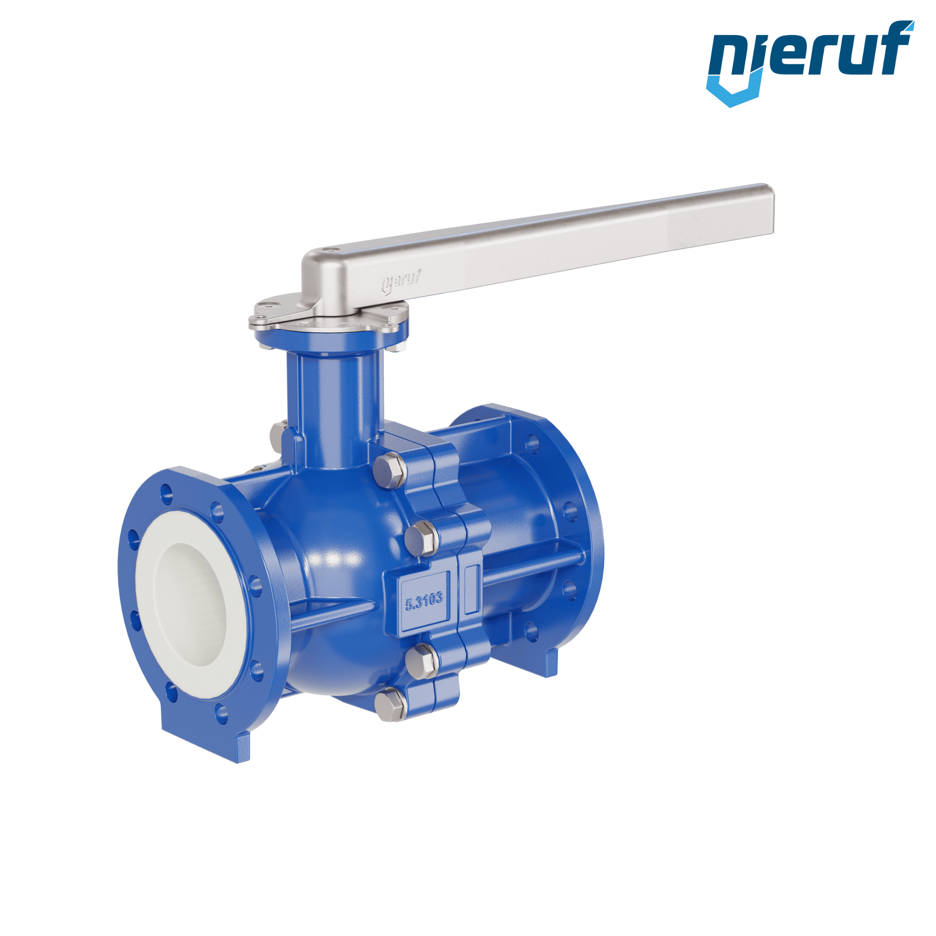 valvola a sfera flangiata PFA FK13 DN100 - 4" pollici PN10/16 in ghisa sferoidale 5.3103 con leva in acciaio