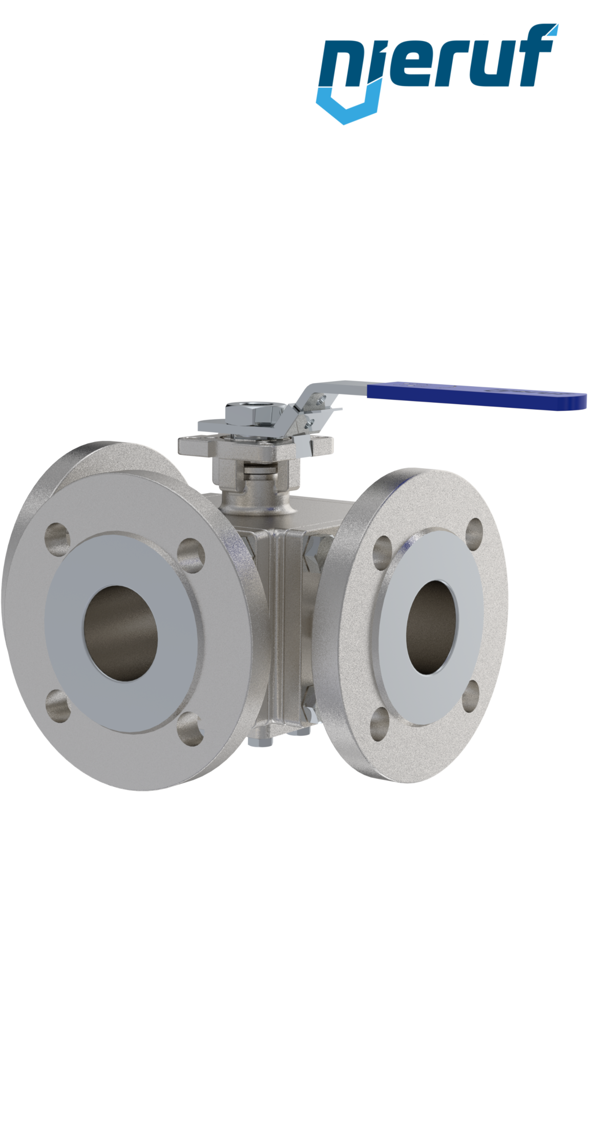 valvola a sfera flangiata a 3 vie in acciaio inossidabile DN65 FK09 incavo a forma di T in acciaio inossidabile 1.4408