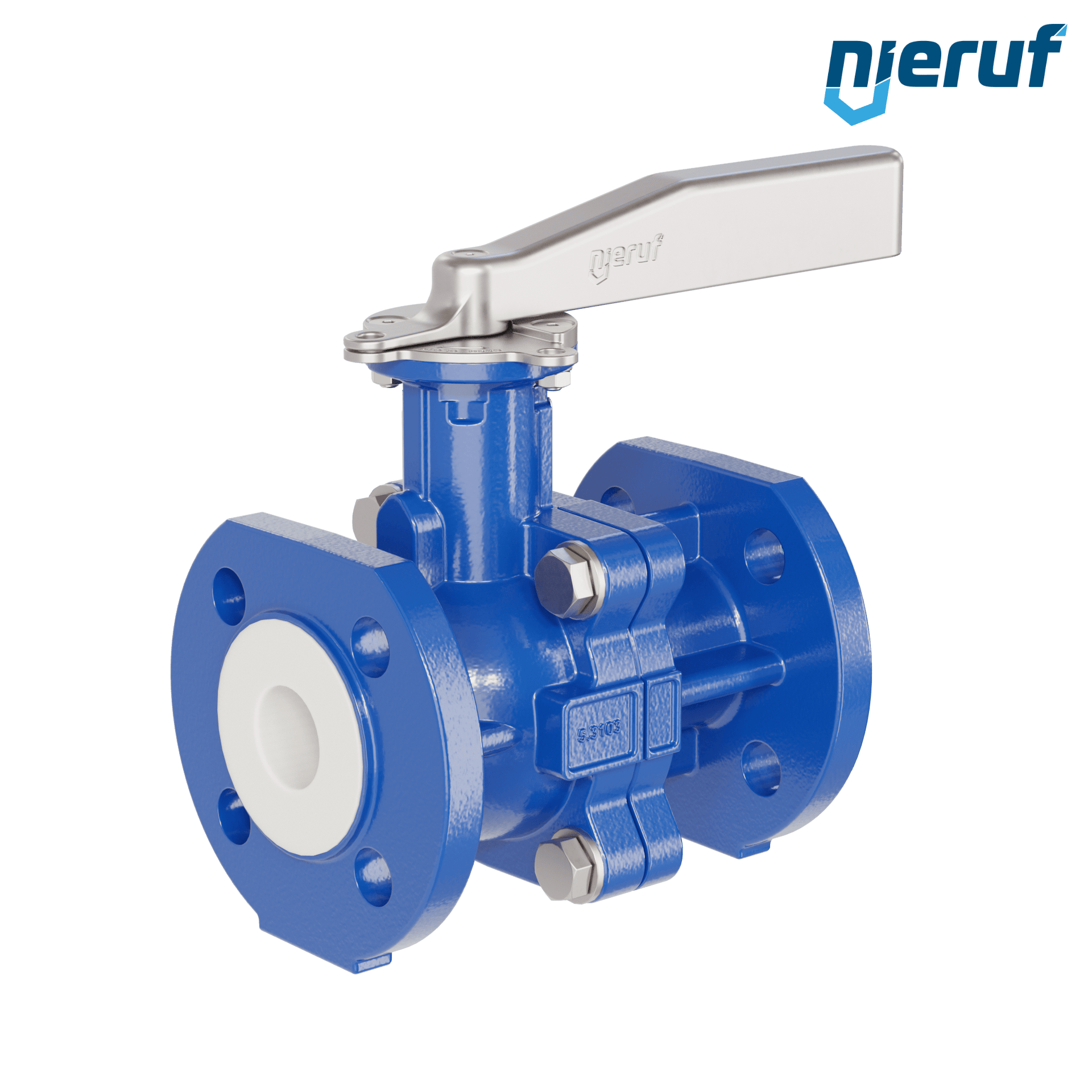 valvola a sfera flangiata PFA FK13 DN32 - 1 1/4" pollici PN10/16 in ghisa sferoidale 5.3103 con leva in acciaio