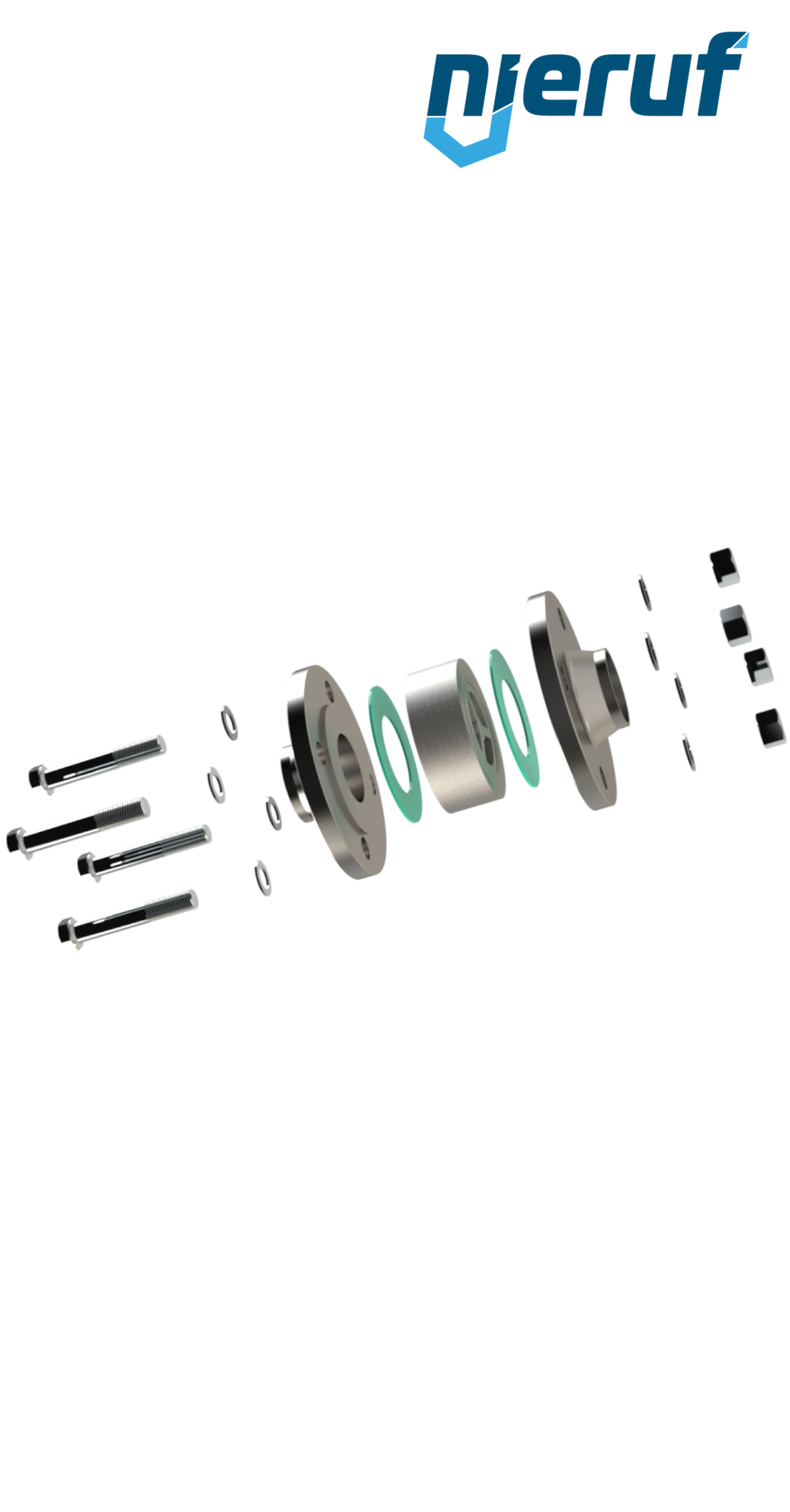 set di assemblaggio valvola di ritegno a disco / flangia DN25 - 1" pollici per flangia PN10/16/25/40 acciaio