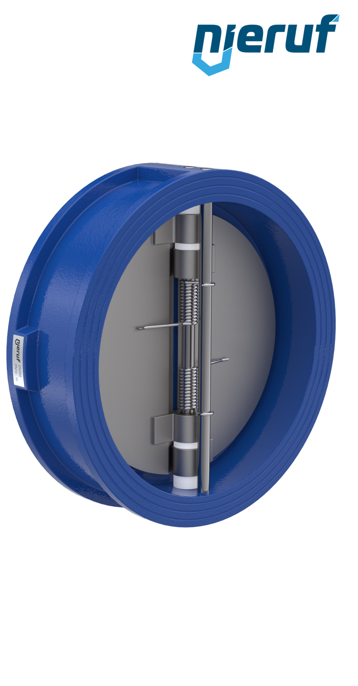 valvola di ritegno a doppio battente DN350 ANSI150 DR02 ANSI 150 GGG40 con rivestimento epossidico blu 180µm  EPDM