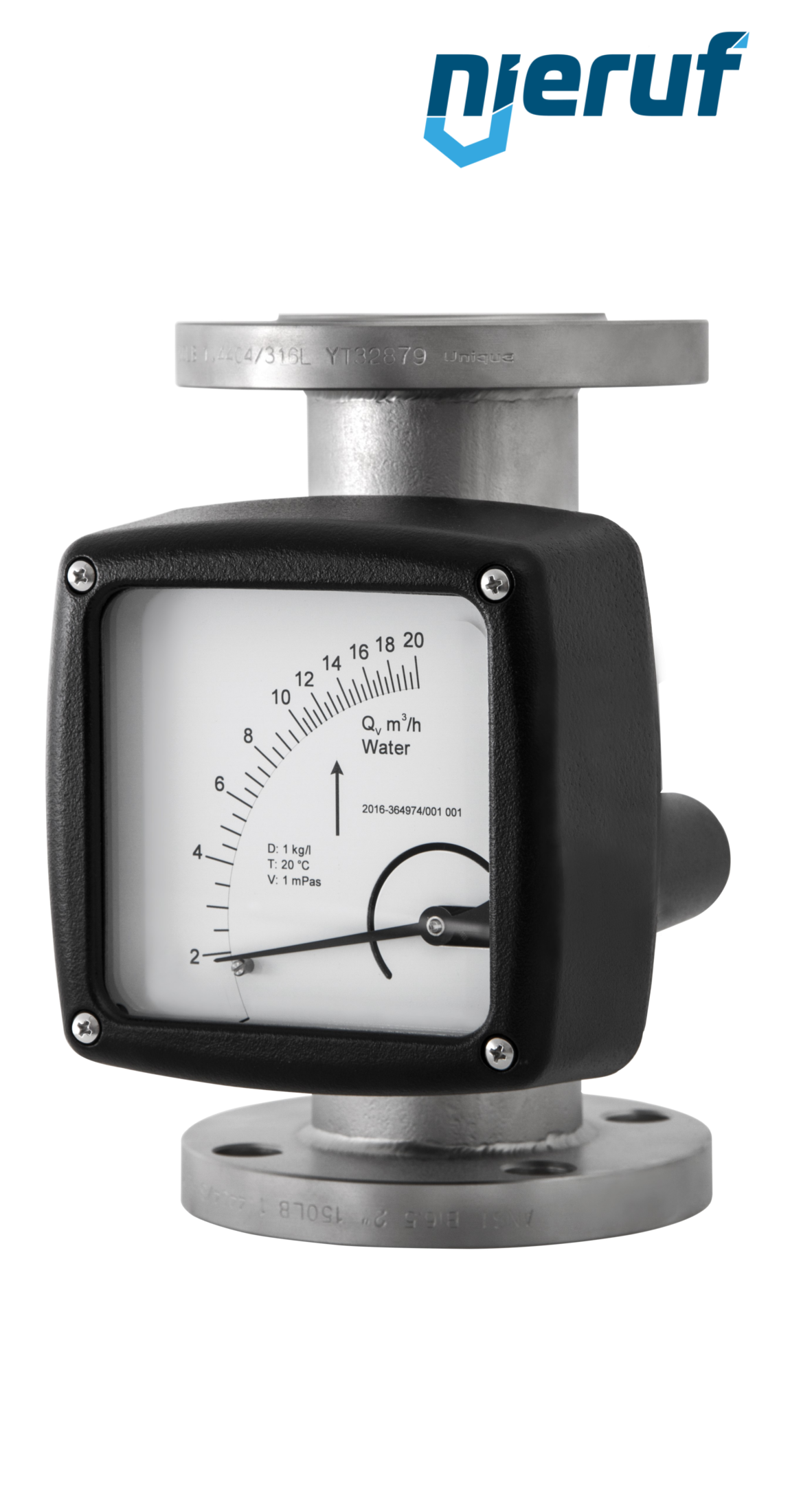 misuratore di flusso / rotametro completamente in metallo DN100-attacco 300,0 - 3000,0 m3/h tubo DN100 aria