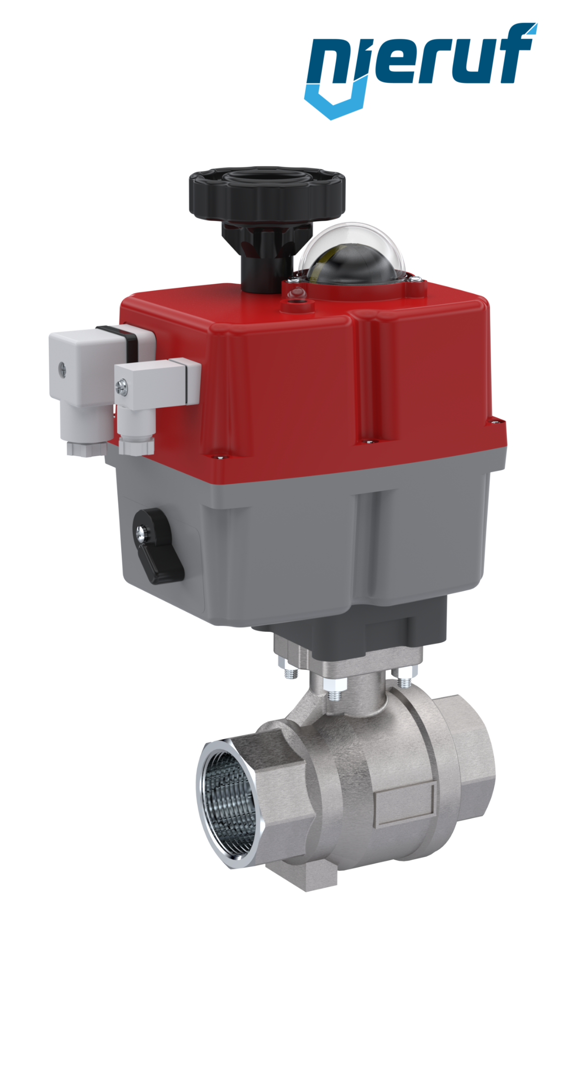 valvola a sfera con attuatore elettrico DN32 - 1 1/4" pollici acciaio inossidabile 24V EK02 DVGW W