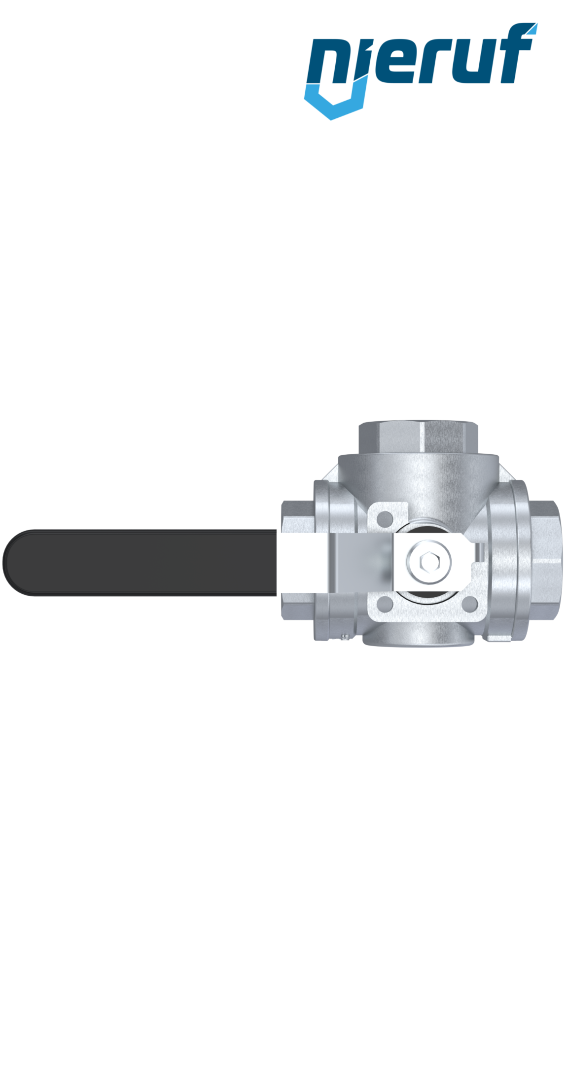 valvola a sfera a 3 vie in ottone DN32 - 1 1/4" pollici GK08 passaggio totale con incavo a forma di T