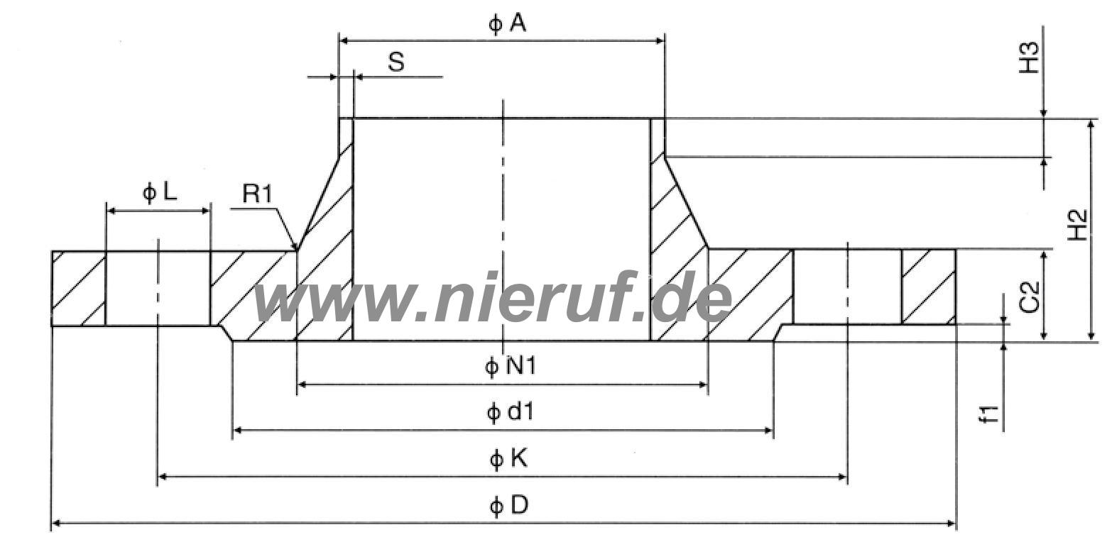 flangia DN25 PN10/16/25/40 EN1092-1 11 B1 1.4571