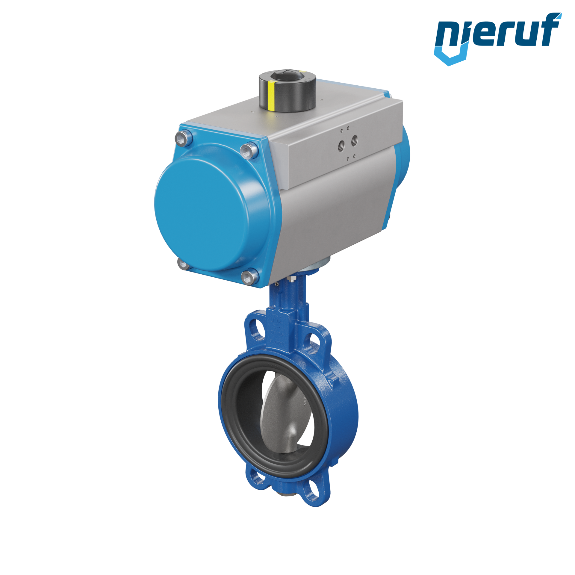 valvola a farfalla DN 100 AK01 EPDM DVGW acqua potabile, WRAS, ACS, W270 attuatore pneumatico a semplice effetto apertura a molla
