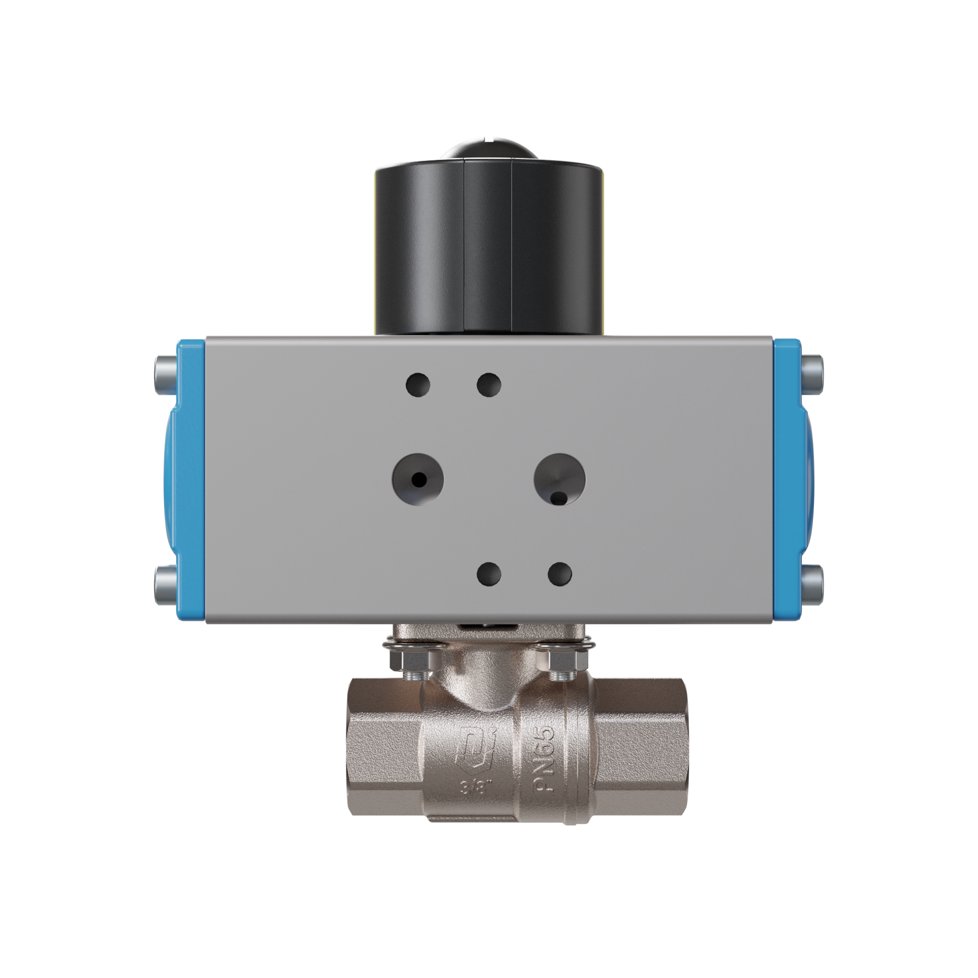 valvola a sfera automatica con manicotto DN10 - 3/8" pollici azionamento rotativo pneumatico a doppio effetto PK01