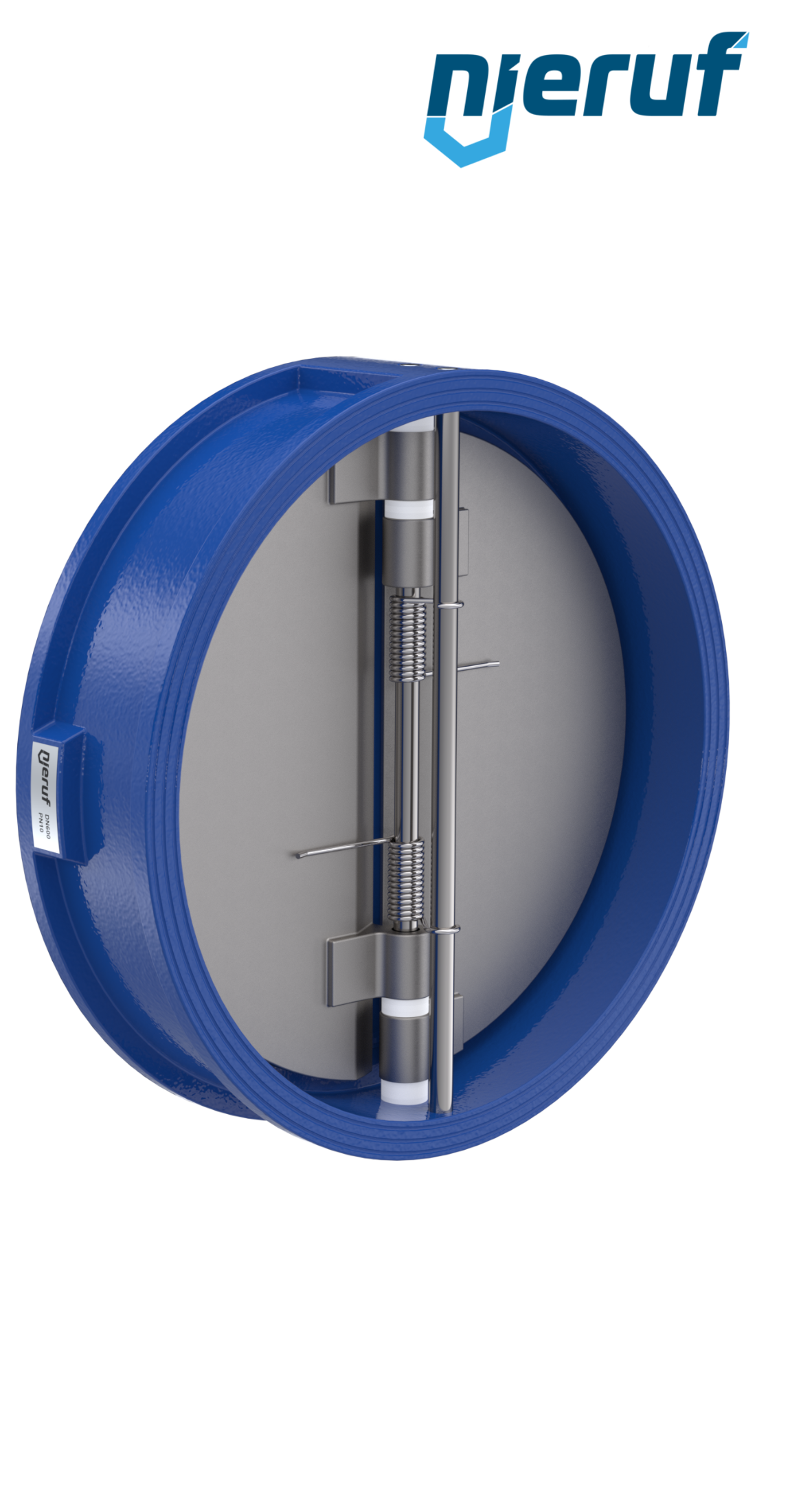 valvola di ritegno a doppio battente DN600 ANSI150 DR02 ANSI 150 GGG40 con rivestimento epossidico blu 180µm  NBR