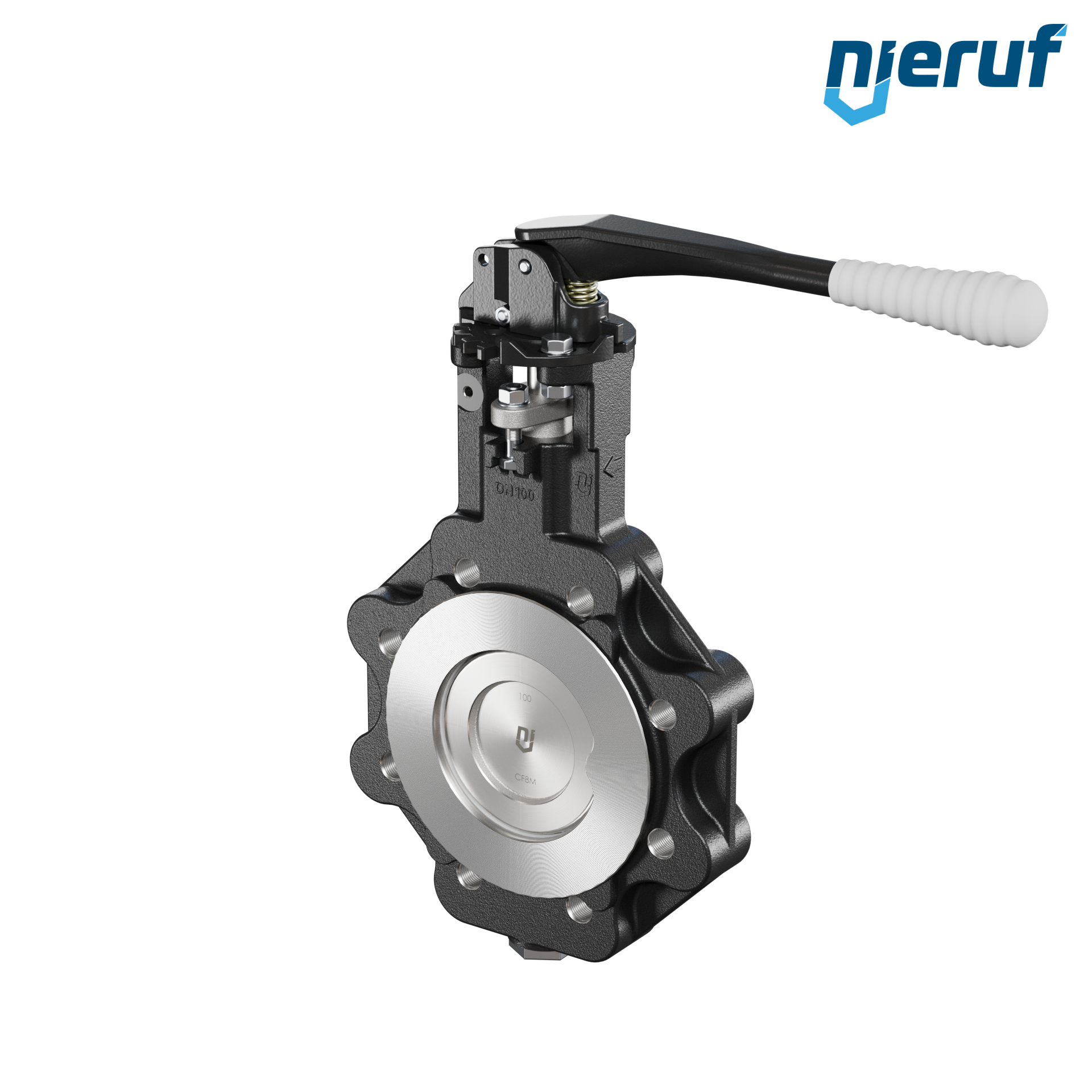 valvola a farfalla doppio eccentrico AK12 DN 100 PN10-16 leva a mano