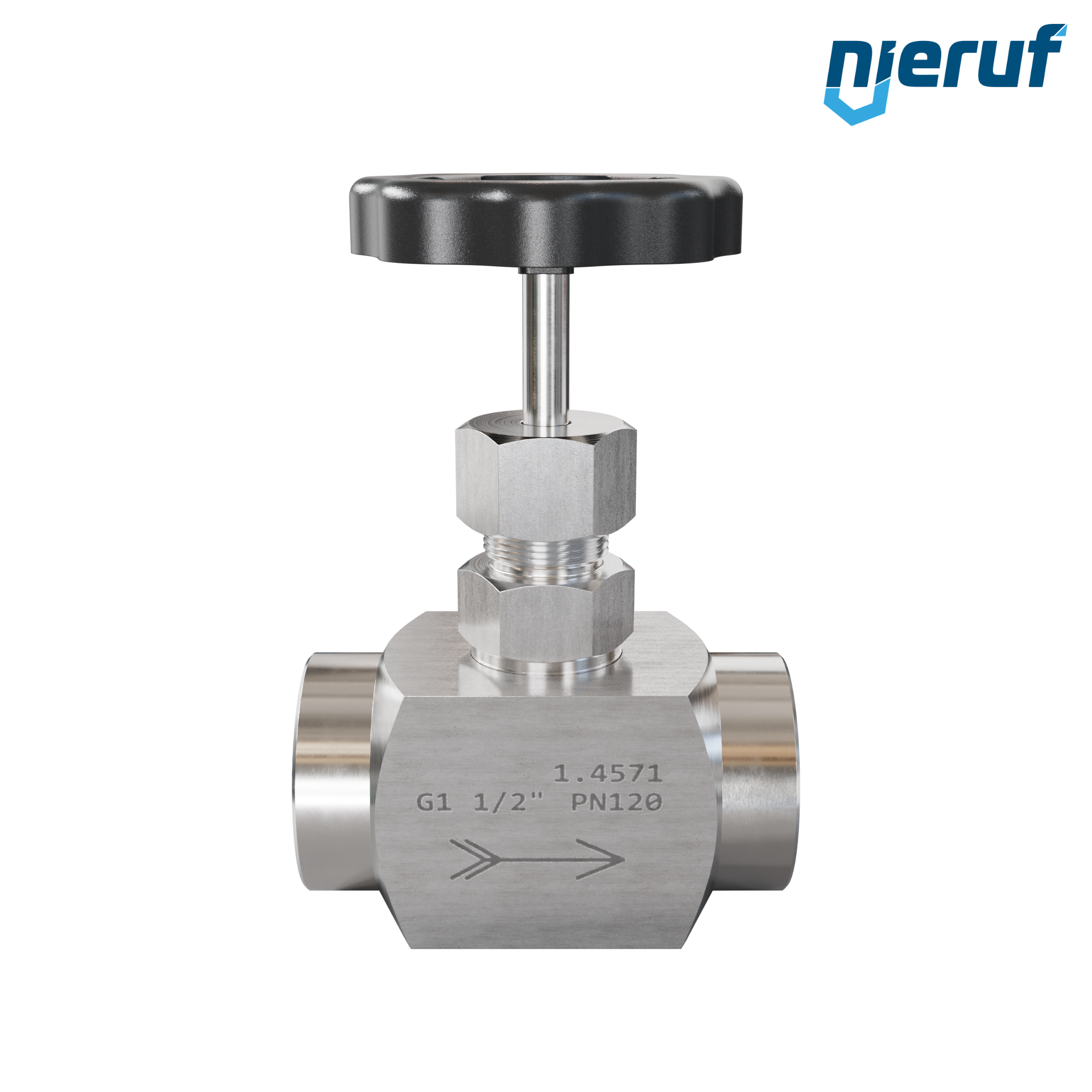 valvola a spillo (per alta pressione) 1 1/2" pollici NV01 acciaio inossidabile 1.4571