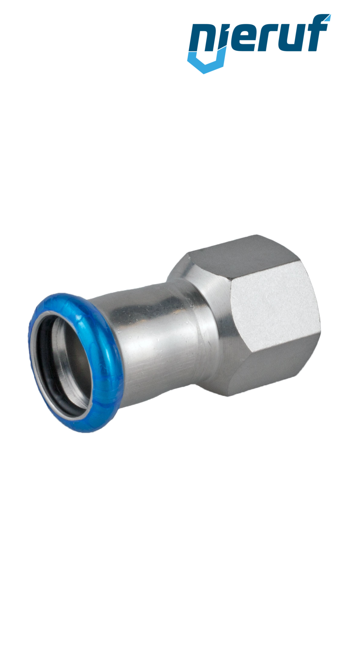 Raccordo a pressare femmina F  DN20 - 22,0 mm filettatura interna 1/2" pollice acciaio inox