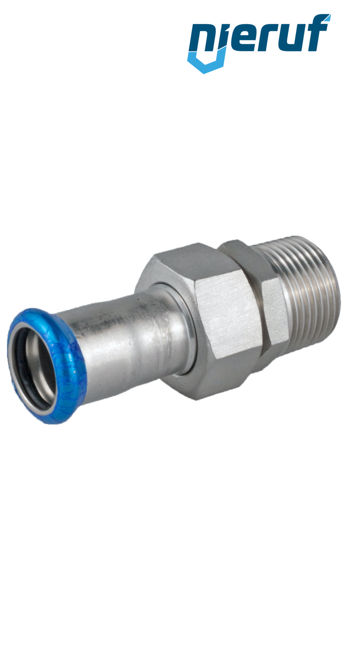 Raccordi dritti a pressare F DN12 - 15,0 mm filettatura esterna 3/4" pollice acciaio inox