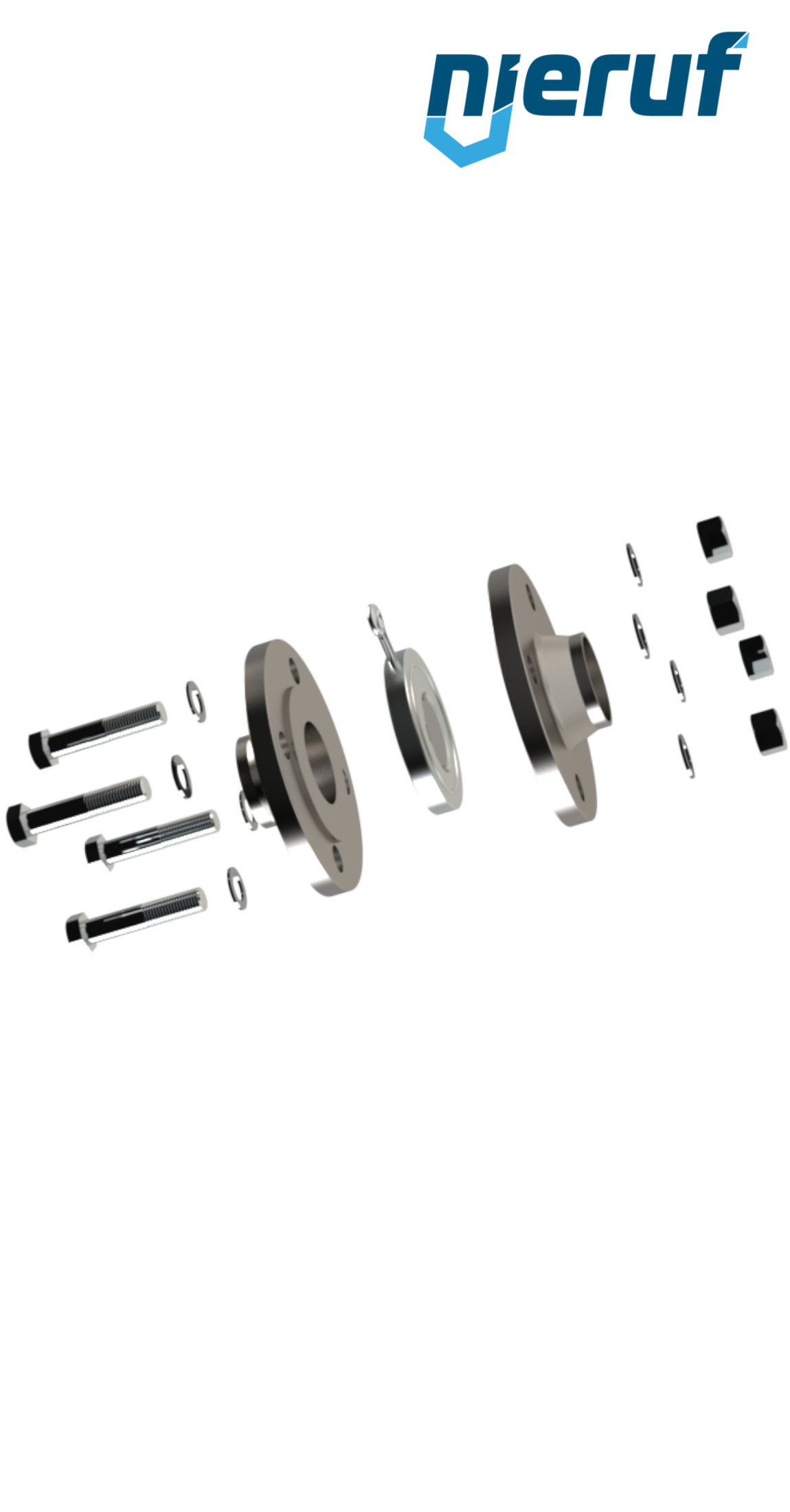 set di assemblaggio valvola di non ritorno / flangia DN40 - 1 1/2" pollici per flangia PN10/16 acciaio