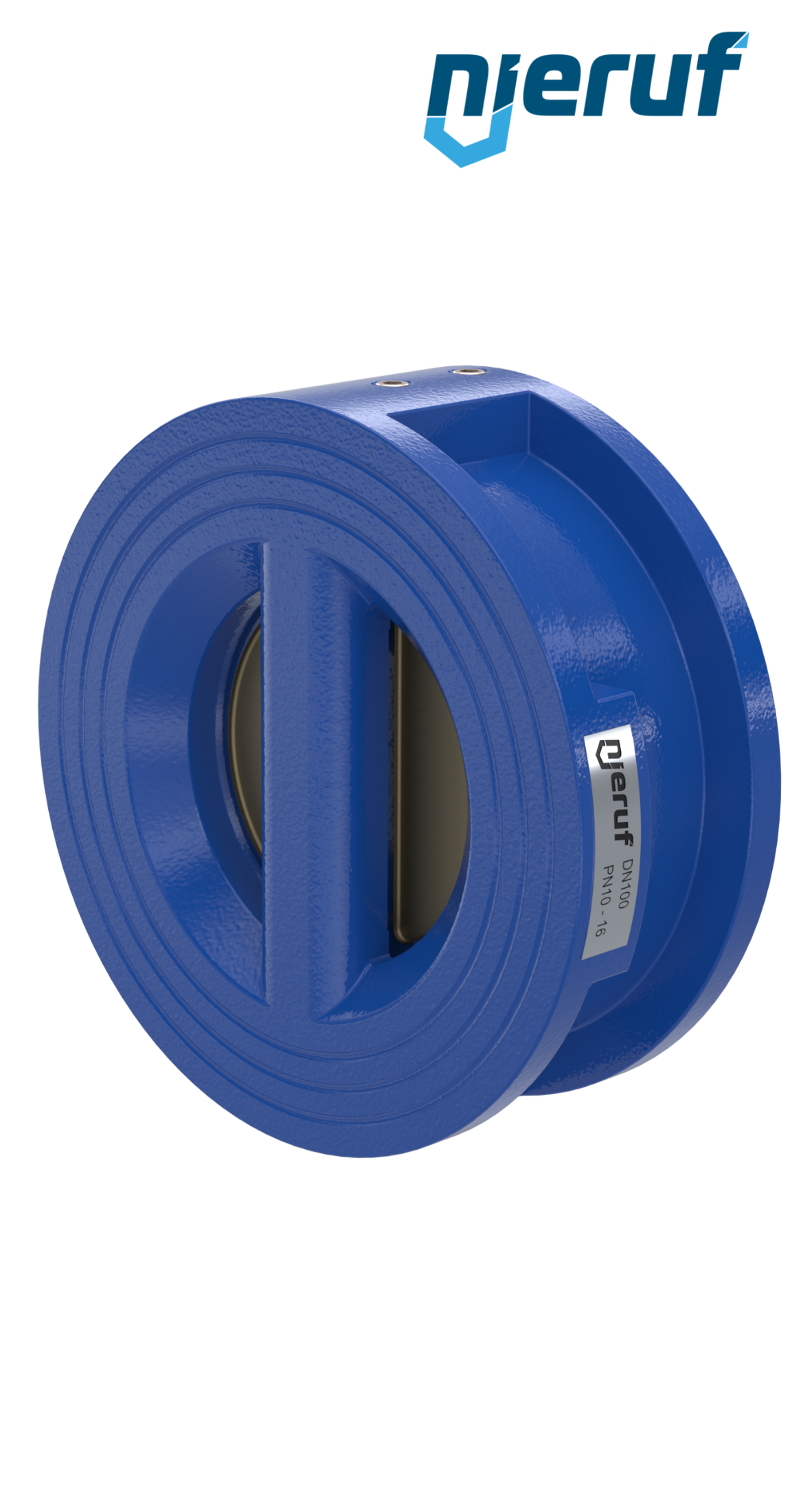 valvola di ritegno a doppio battente DN100 ANSI150 DR04 ANSI 150 GGG40 con rivestimento epossidico blu 180µm  FKM