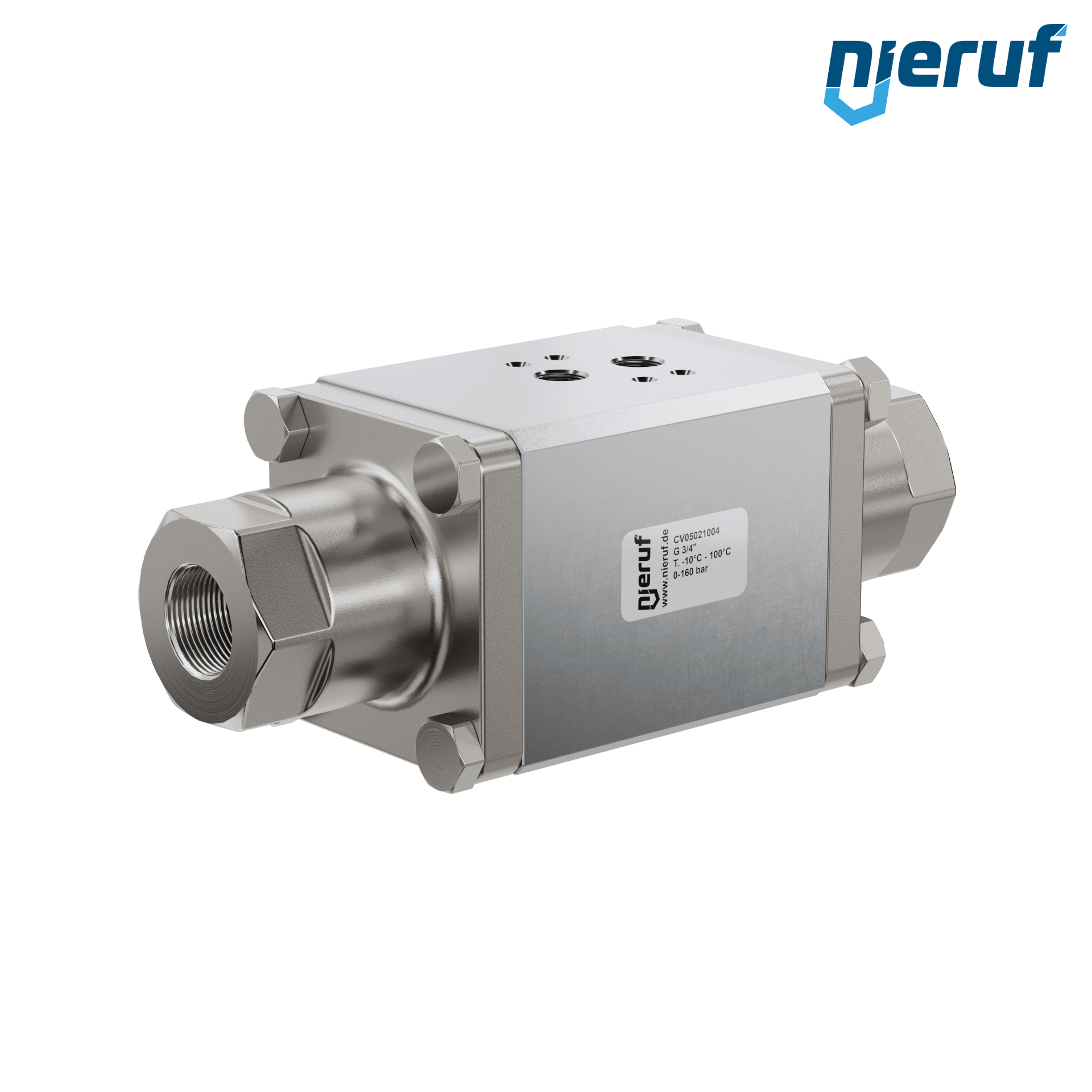 valvola coassiale a 2/2 vie CV05 3/4" pollici filettatura interna - DN20 acciaio inossidabile max. 160 bar NC - per applicazione con acqua