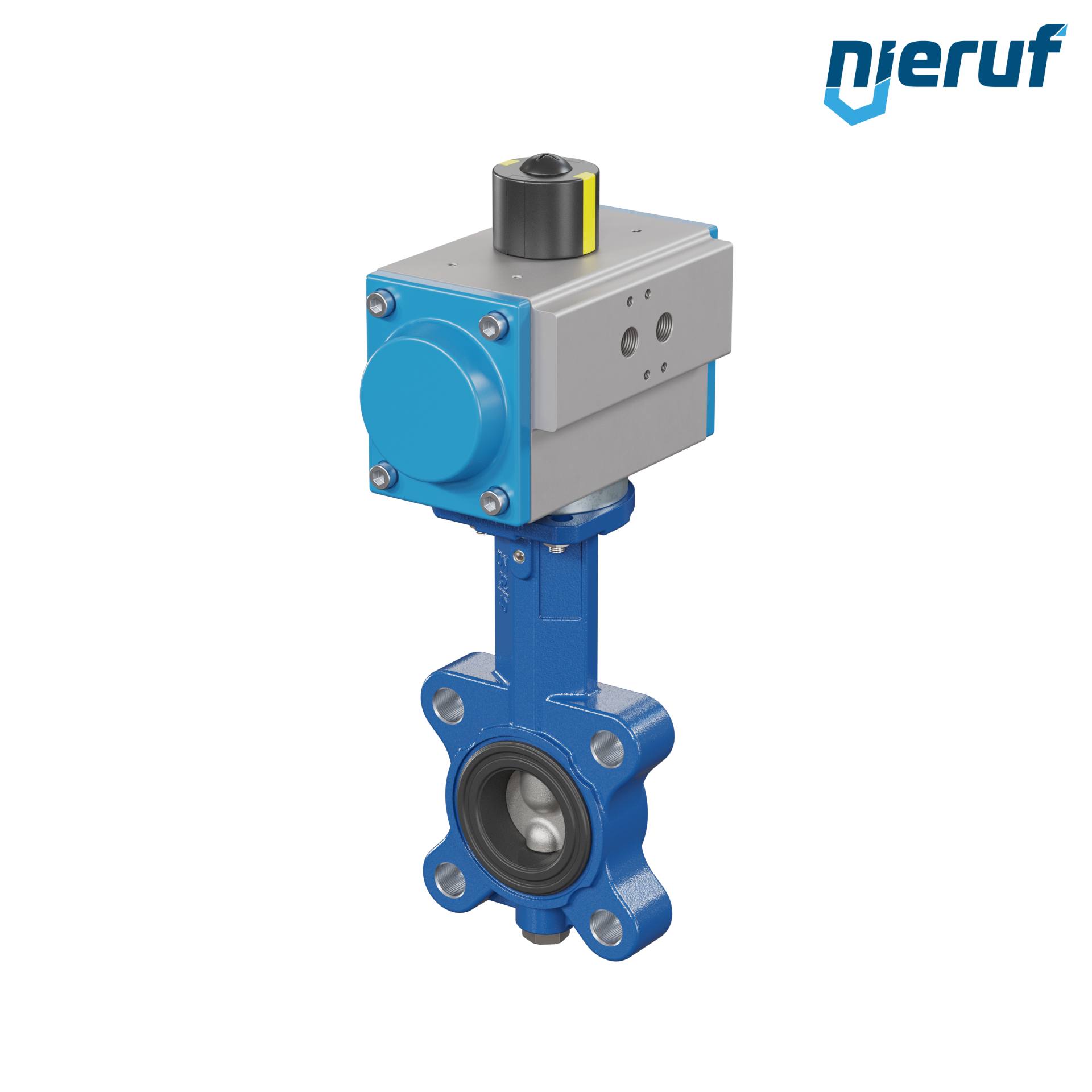 valvola a farfalla DN 40 AK02 NBR-70-nero DVGW gas attuatore pneumatico a semplice effetto chiusura a molla
