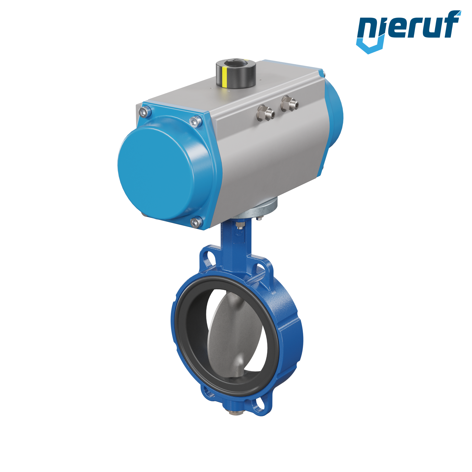 valvola a farfalla DN 150 AK01 EPDM DVGW acqua potabile, WRAS, ACS, W270 attuatore pneumatico a semplice effetto apertura a molla
