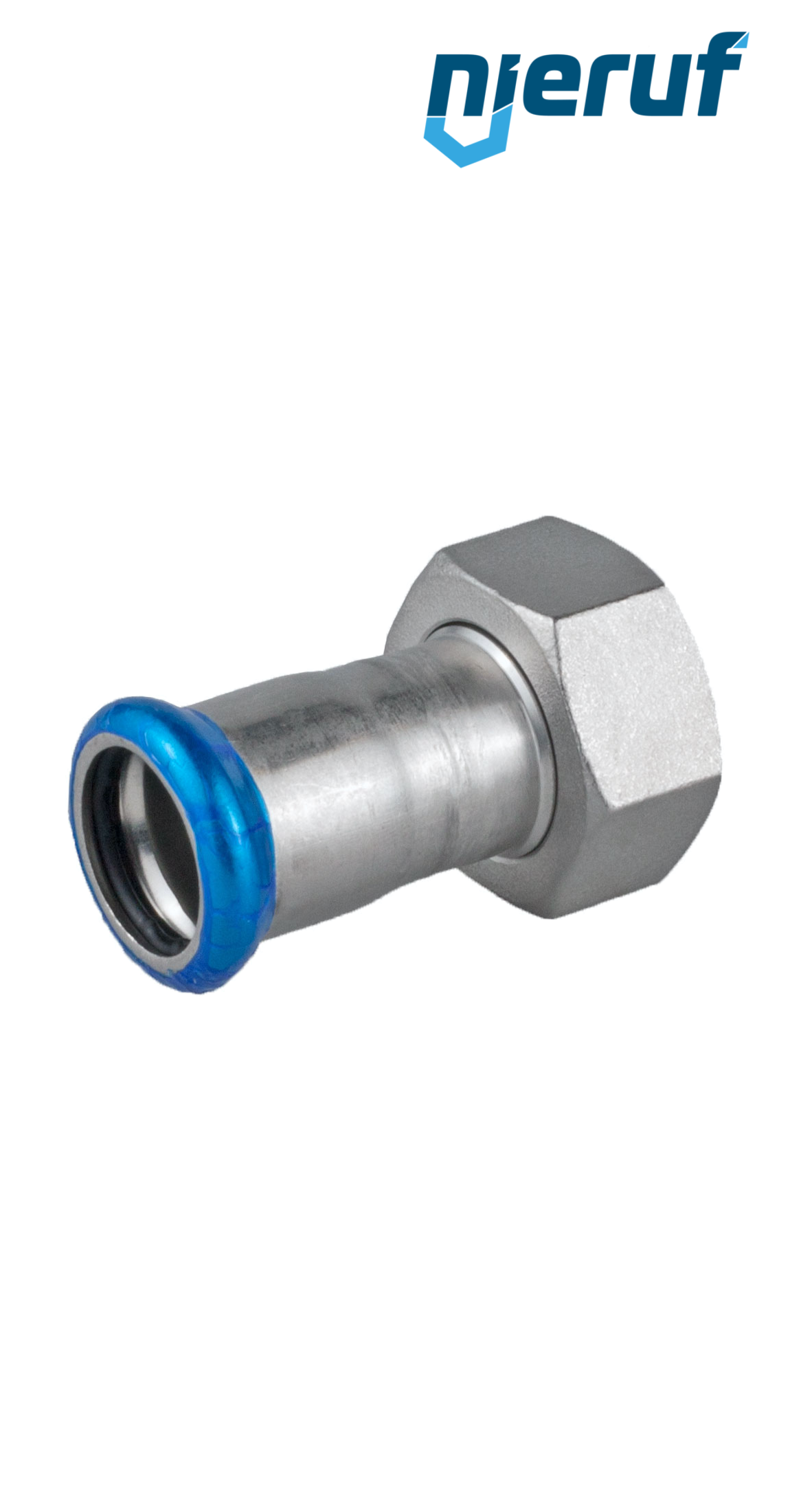 Raccordo femmina F a pressare DN15 - 18,0 mm filettatura interna 3/4" pollice acciaio inox