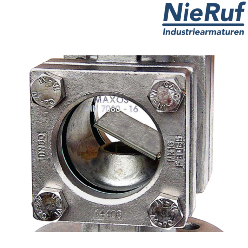 spia visiva flangiata / indicatore di flusso flangiato DN65 - 2 1/2" pollici acciaio fuso vetro calciosodico versione con disco
