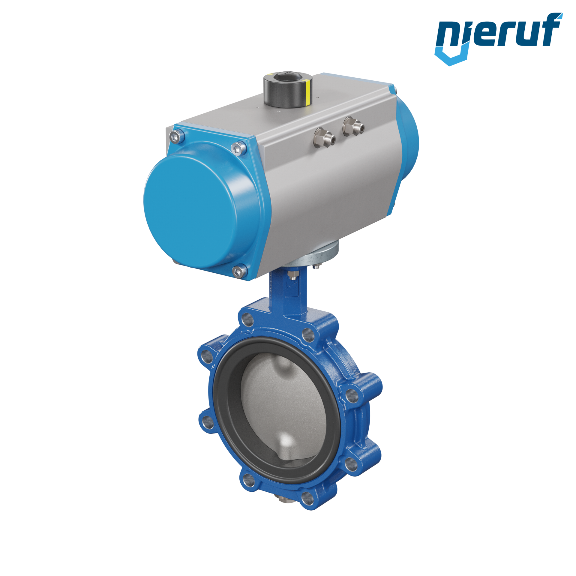valvola a farfalla DN 150 AK02 NBR-70-nero DVGW gas attuatore pneumatico a semplice effetto chiusura a molla