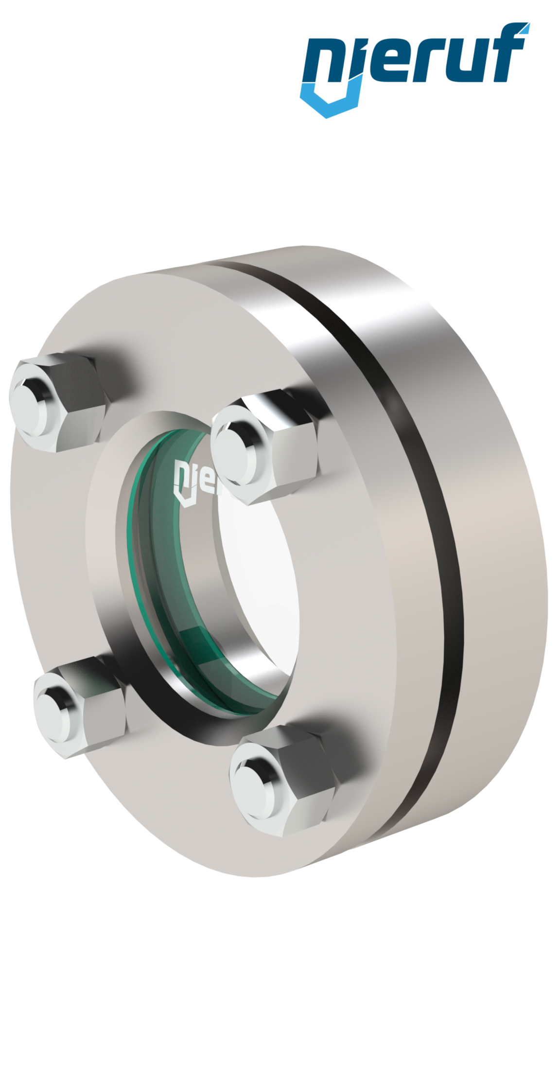 oblò di osservazione per serbatoi DN25 - 1" pollici  BS02 acciaio inossidabile 1.4571 vetro borosilicato 16bar