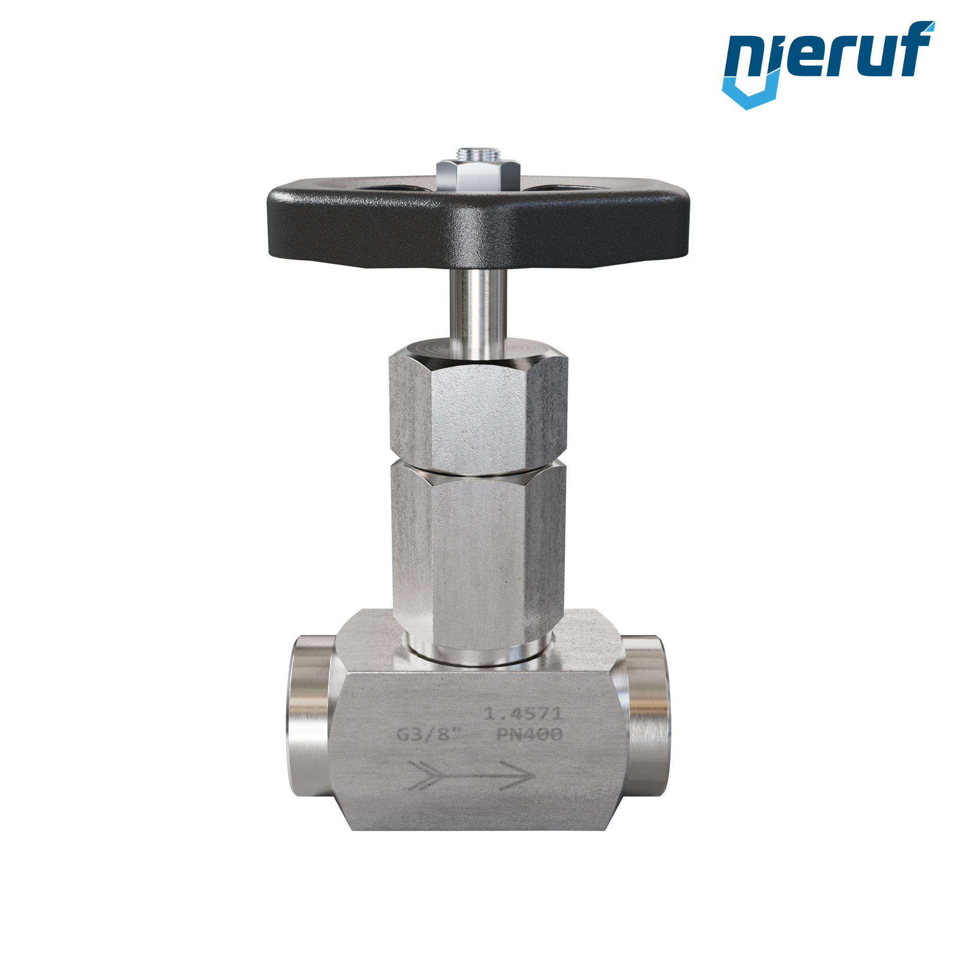 valvola a spillo per vapore 3/8" pollici NV03 acciaio inossidabile 1.4571