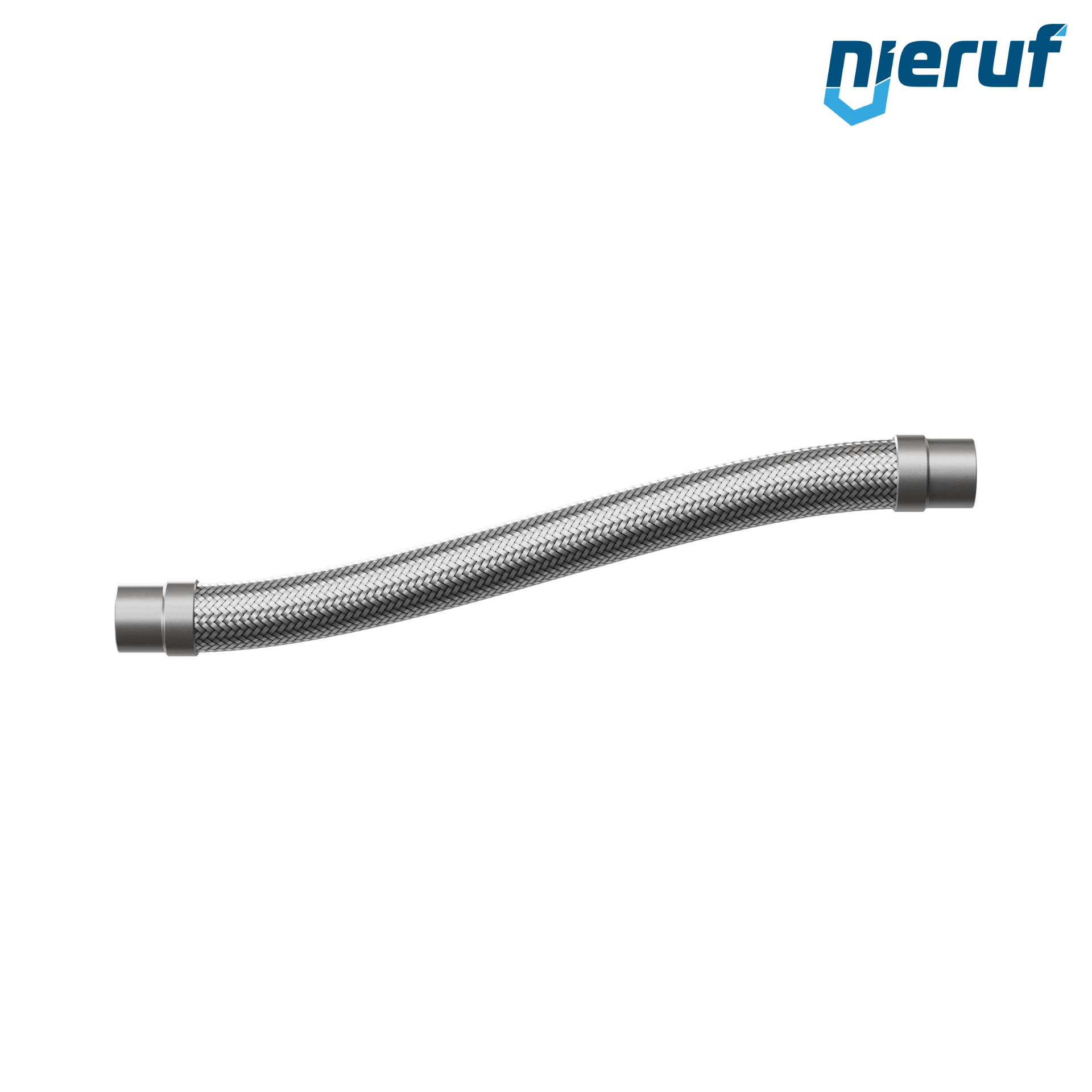 Tubo corrugato in acciaio inossidabile ES01 DN40 - 48.3 mm con treccia doppia e estremità a saldare Lunghezza 1000 mm
