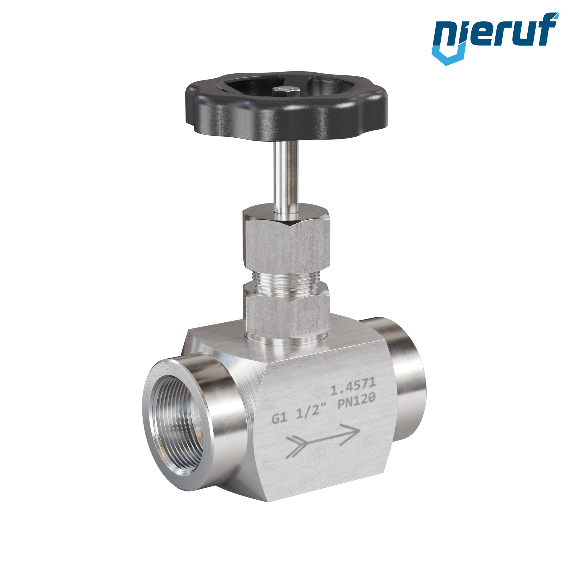 valvola a spillo (per alta pressione) 1 1/2" pollici NV01 acciaio inossidabile 1.4571