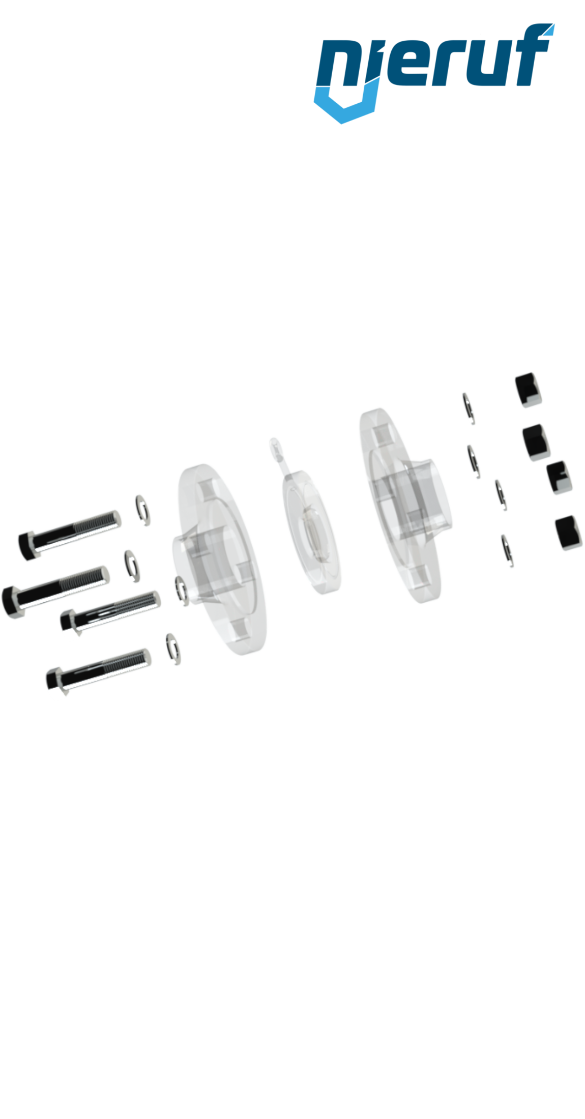 set di assemblaggio valvola di non ritorno / flangia DN40 - 1 1/2" pollici per flangia PN10/16 acciaio