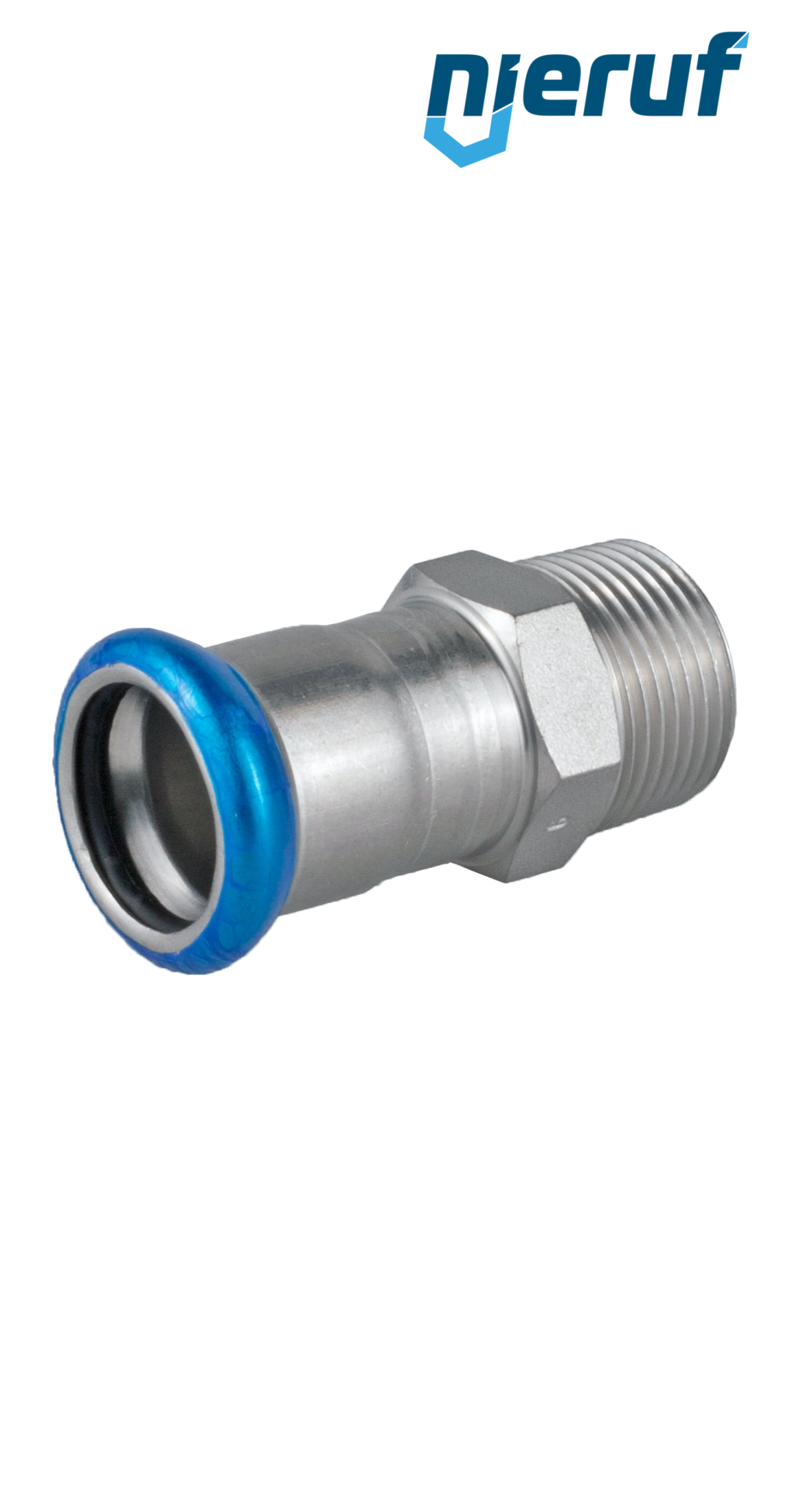 Raccordo a pressare maschio F  DN25 - 28,0 mm filettatura esterna 3/4" pollice acciaio inox