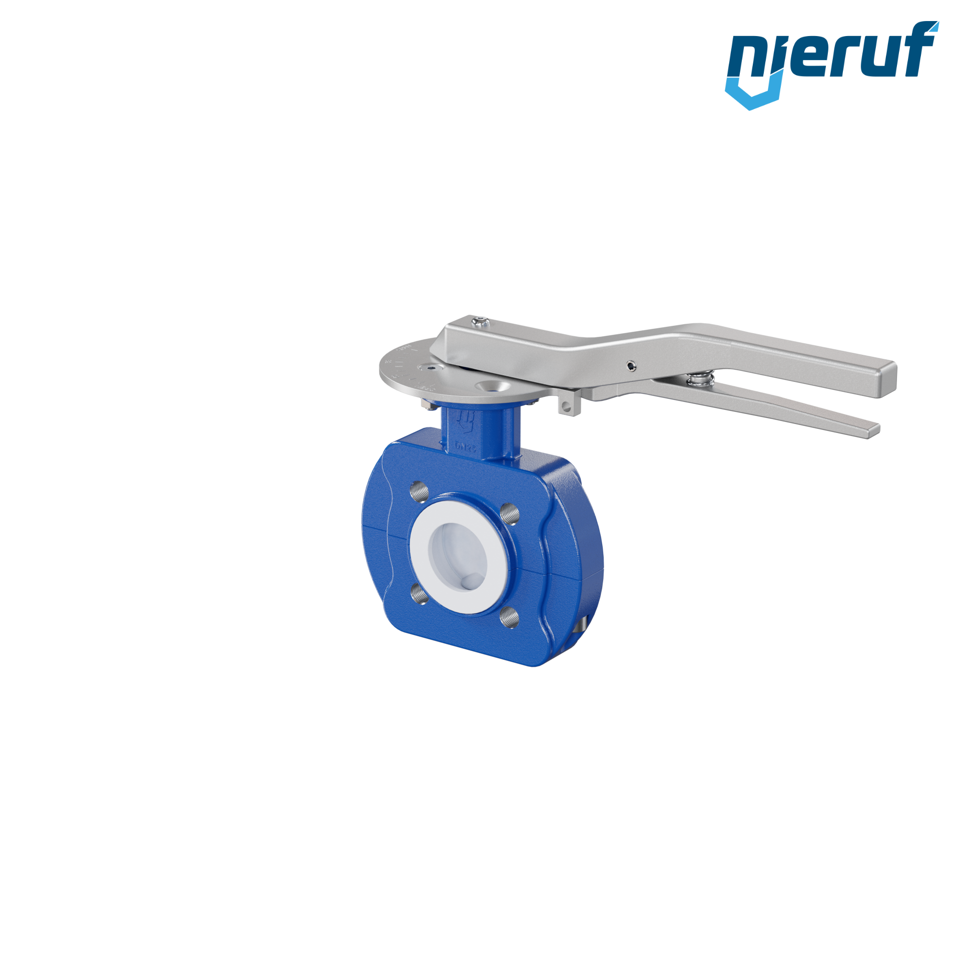 valvola a farfalla PFA PTFE AK10 DN25 ANSI150 leva inserto in FKM