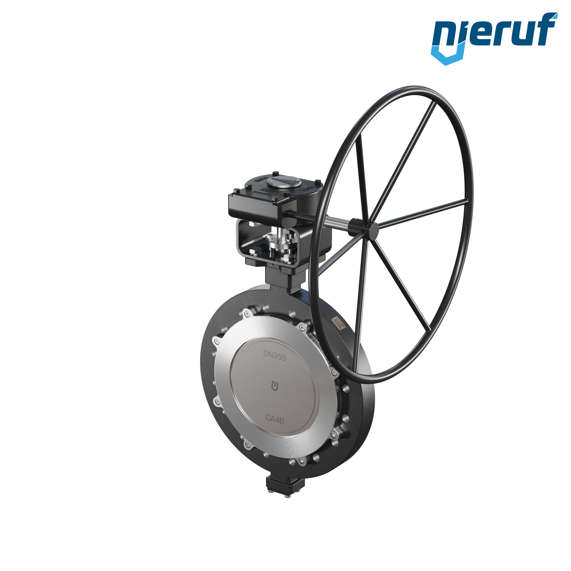 valvola a farfalla triplo eccentrico acciaio fuso AK14 DN 350 PN16 volantino