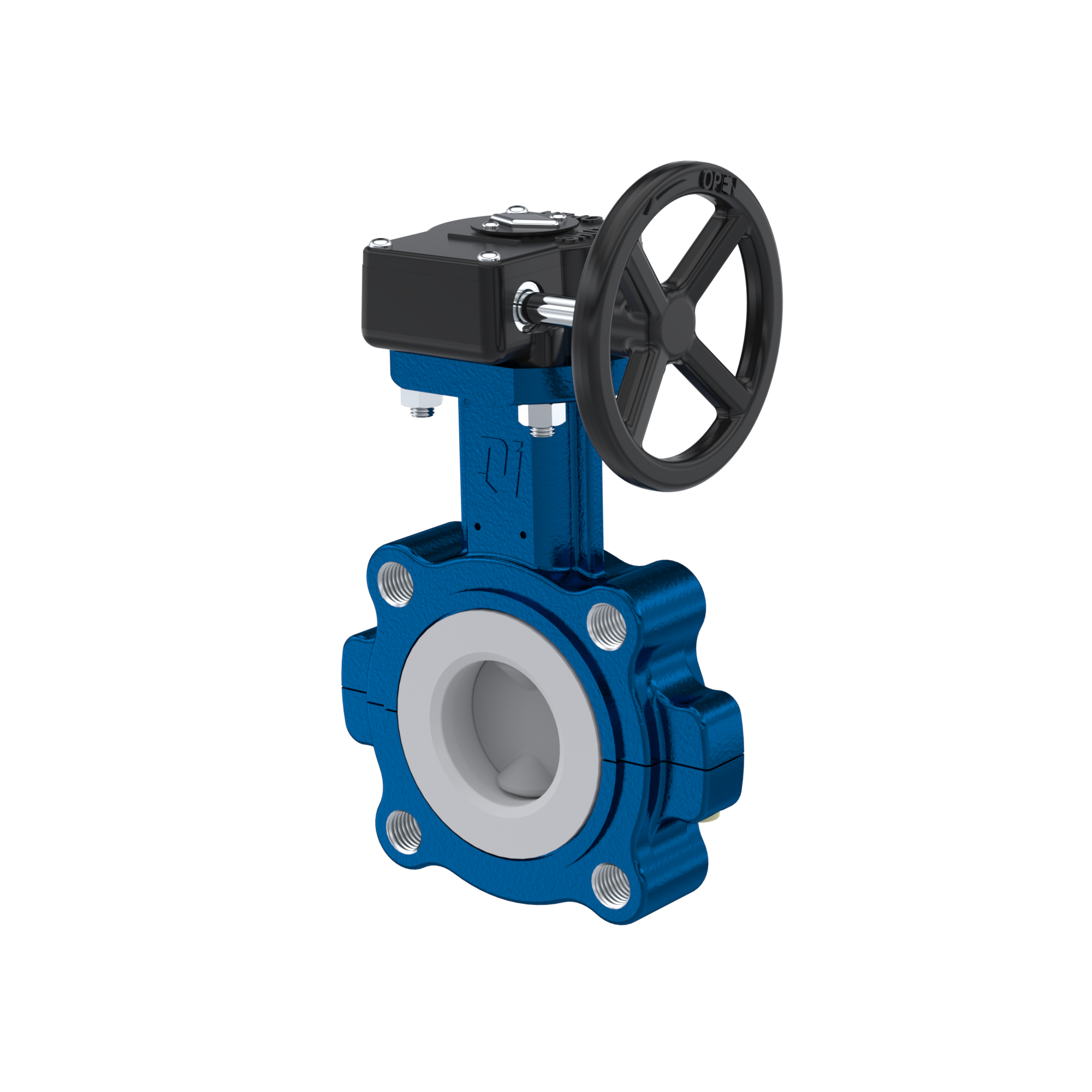 valvola a farfalla PTFE AK10 DN50 ANSI150 volantino manuale inserto in FKM