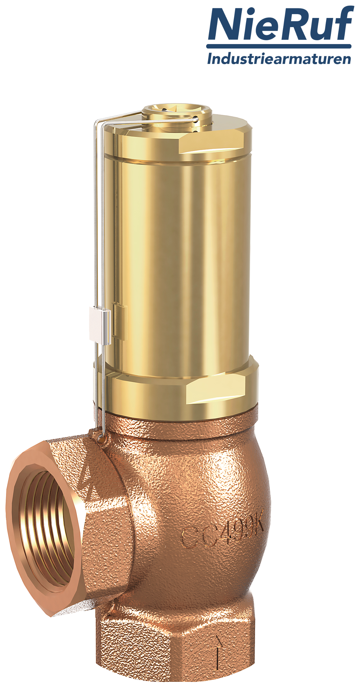 valvola di troppo pieno ad angolo 3/8" pollici filettat. int UV01 ottone rosso/ottone 0,2 - 0,8 bar