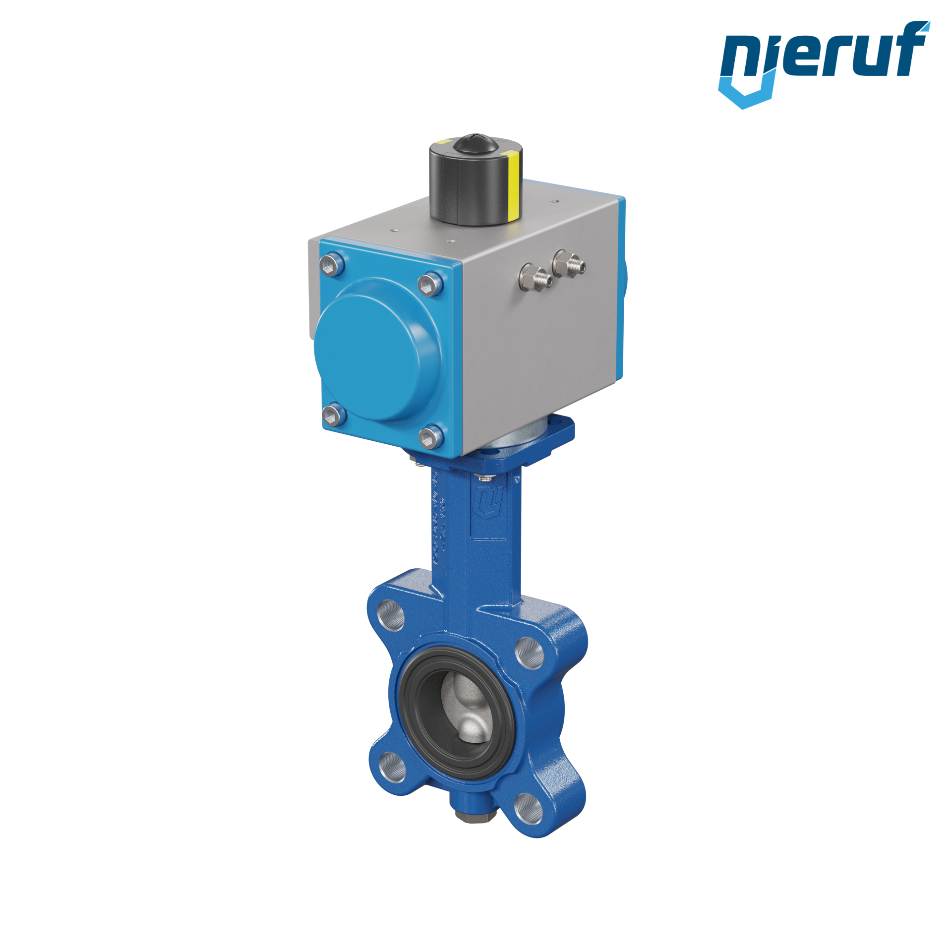 valvola a farfalla DN 40 AK02 NBR-70-nero DVGW gas attuatore pneumatico a semplice effetto chiusura a molla