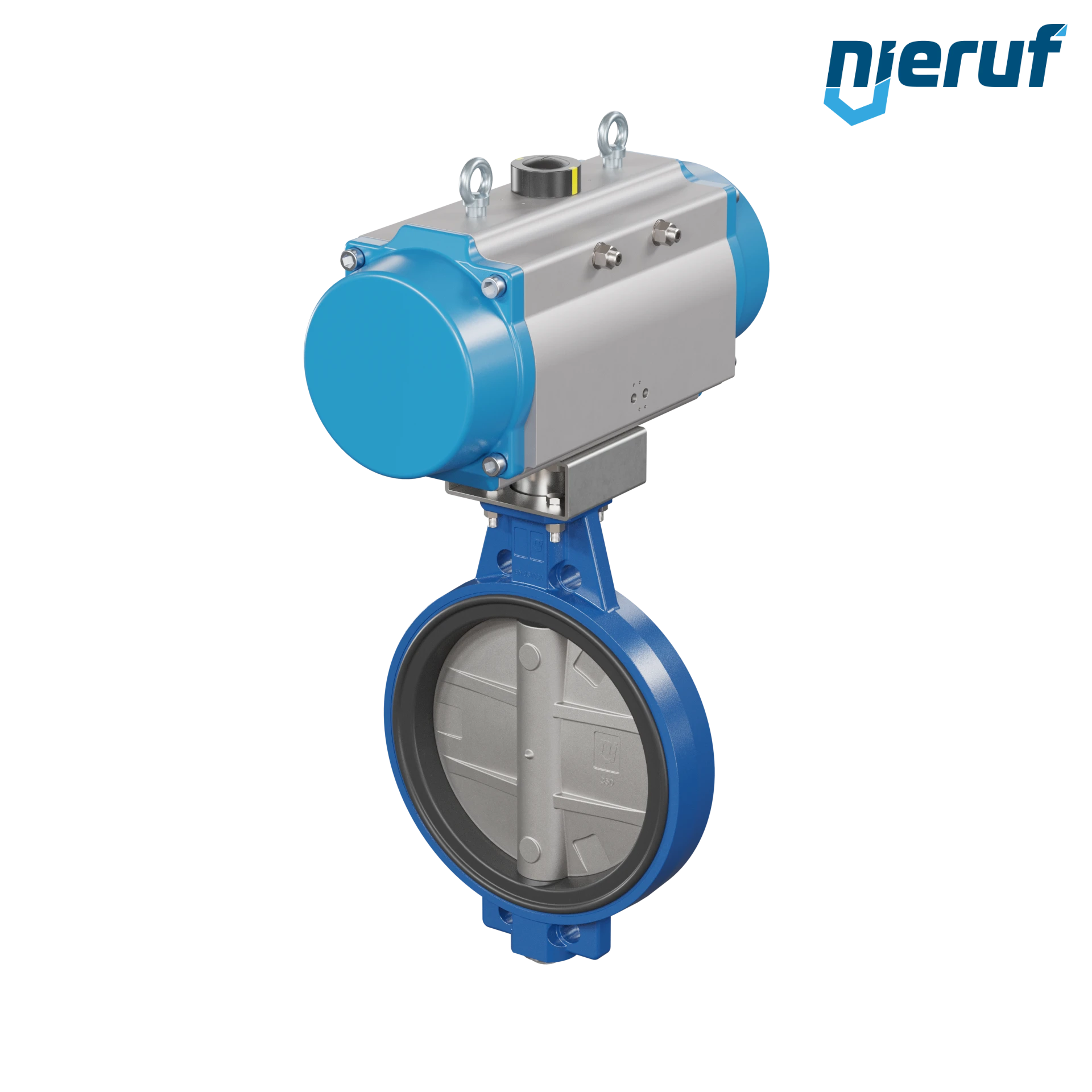 valvola a farfalla DN 350 AK01 FPM attuatore pneumatico a semplice effetto chiusura a molla
