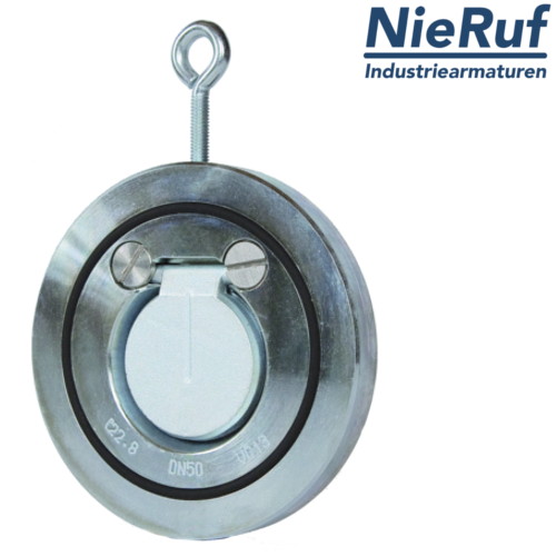 valvola di ritegno a clapet tipo wafer DN100 ZR02 acciaio inossidabile 1.4408 / A351 CF8M metallo