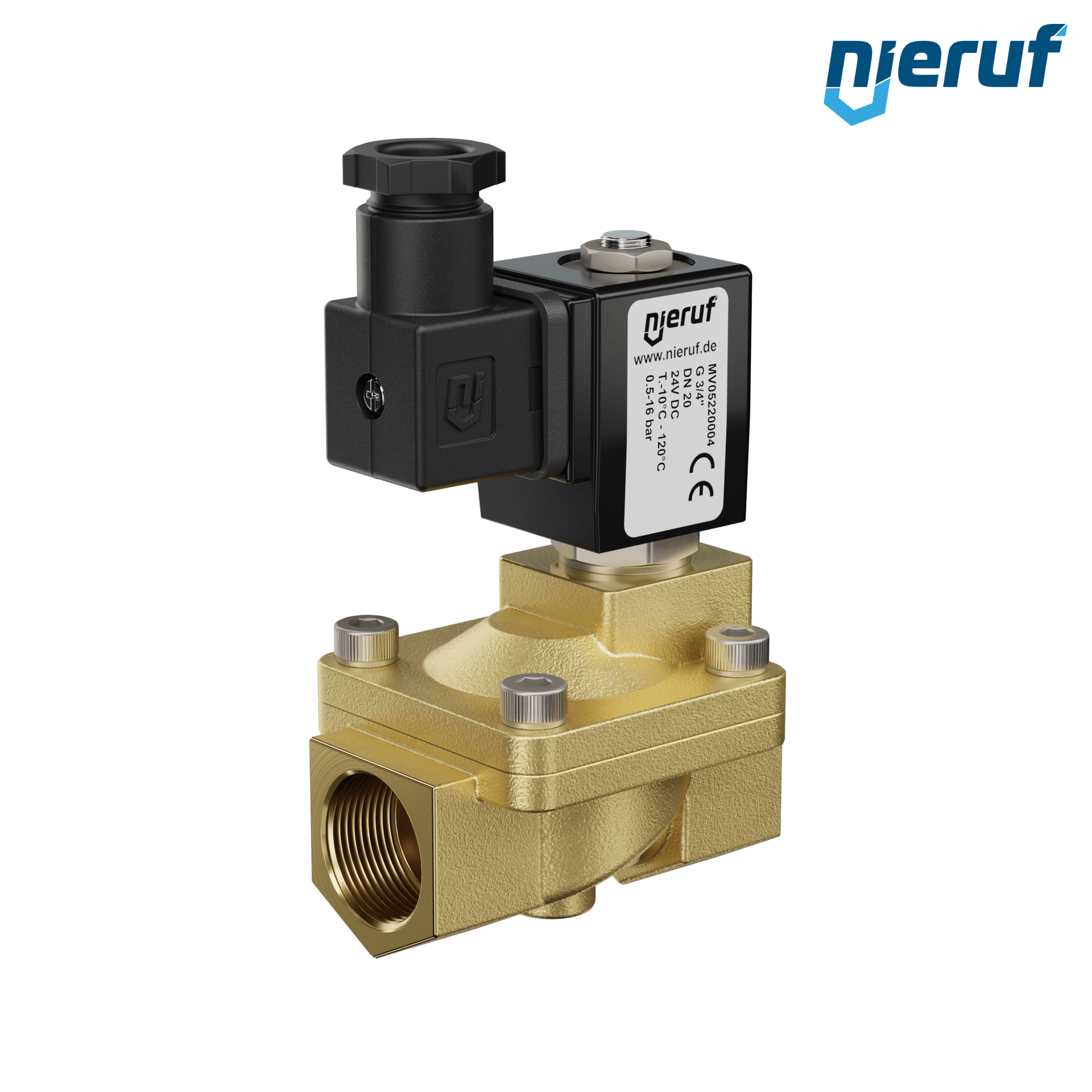 elettrovalvola G 3/4" pollici ottone MV05 FKM 24V DC