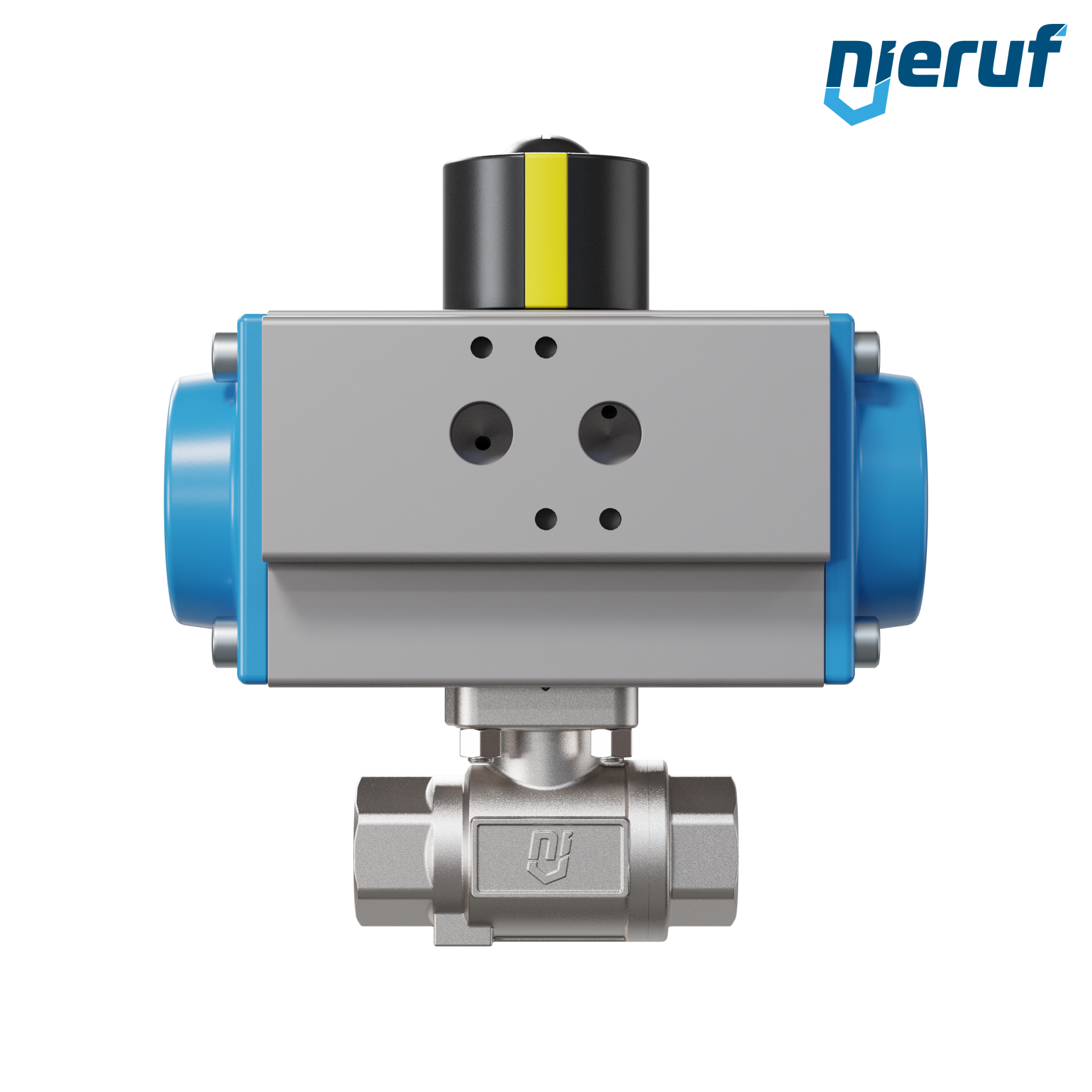 valvola a sfera con attuatore pneumatico DN15 - 1/2" pollici acciaio inossidabile azionamento rotativo a effetto semplice apertura a molla PK02 DVGW W