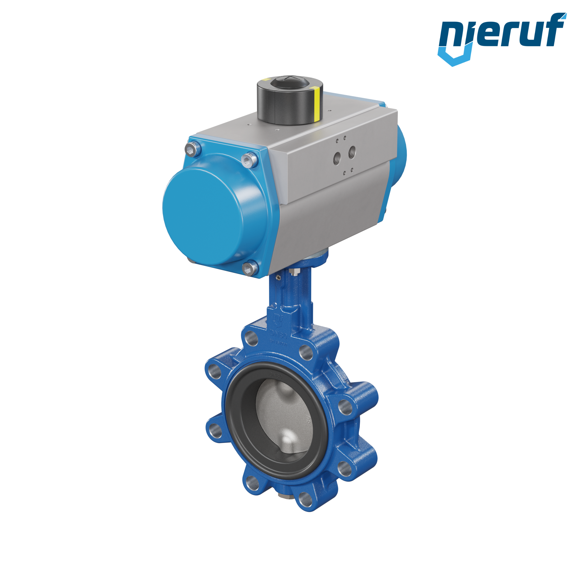 valvola a farfalla DN 80 AK02 EPDM alta temperatura & FDA attuatore pneumatico a semplice effetto chiusura a molla