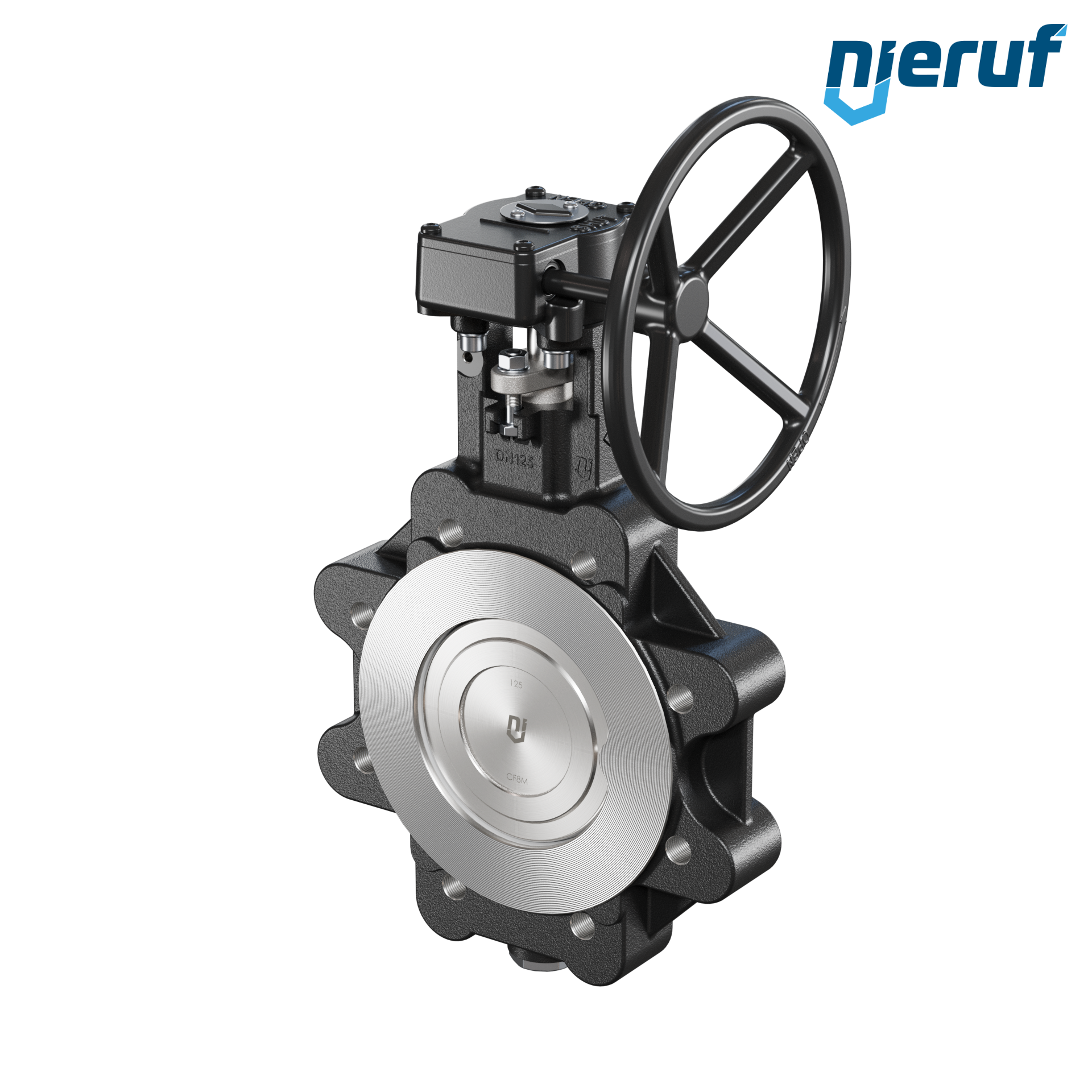 valvola a farfalla doppio eccentrico AK12 DN 125 PN10-PN16 volantino