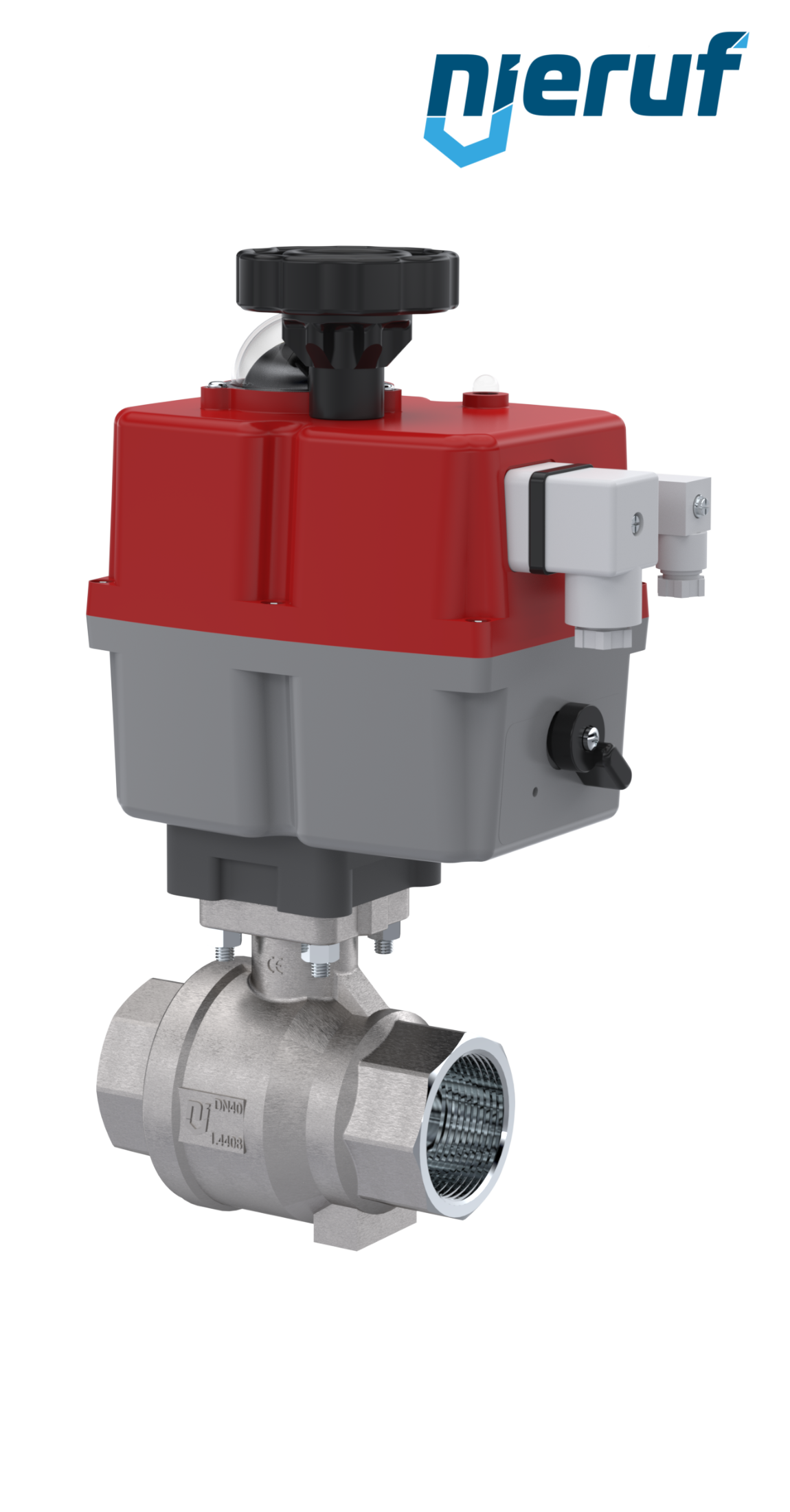 valvola a sfera con attuatore elettrico DN32 - 1 1/4" pollici acciaio inossidabile 24V EK02 DVGW W