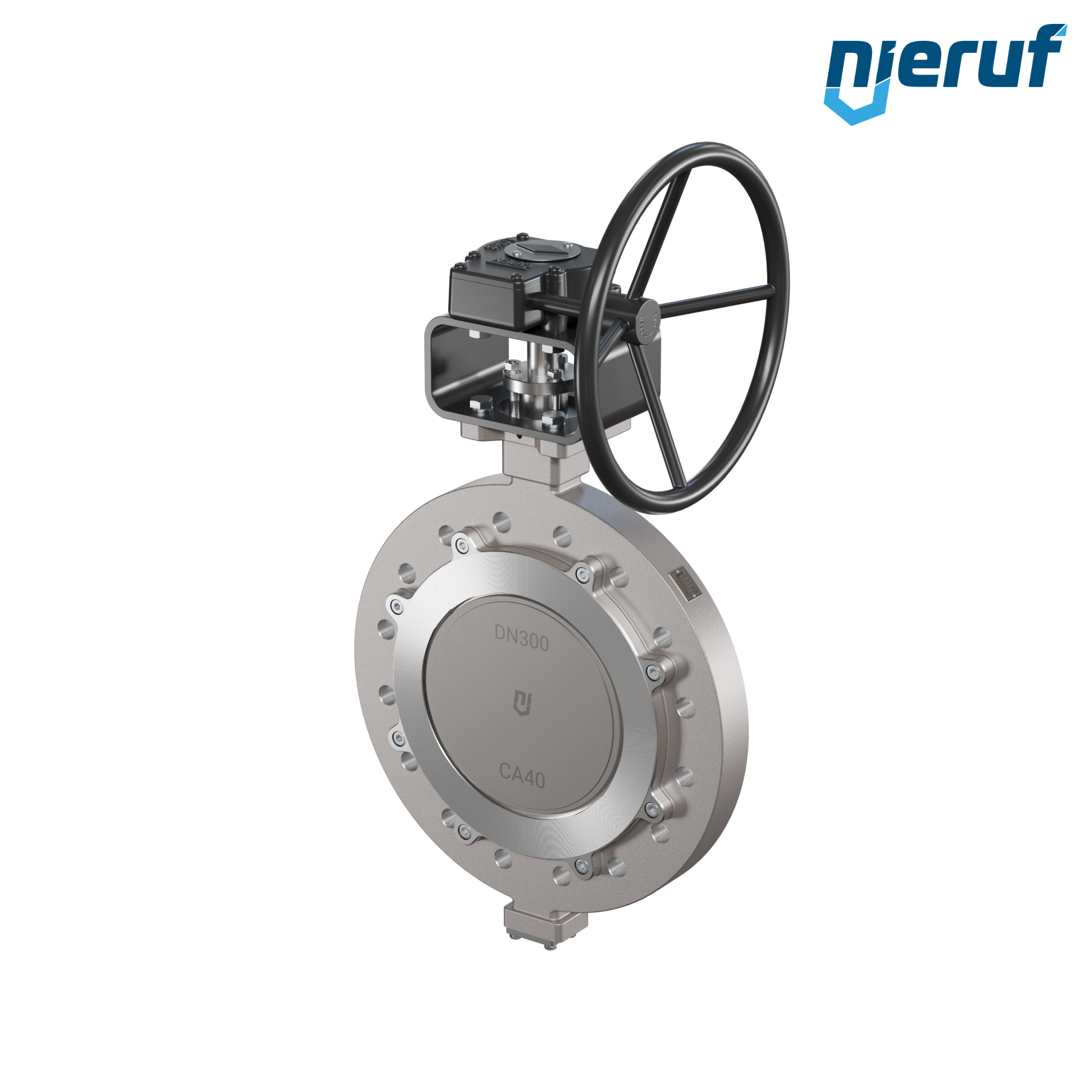 valvola a farfalla triplo eccentrico acciaio inox AK14 DN 300 PN25 volantino