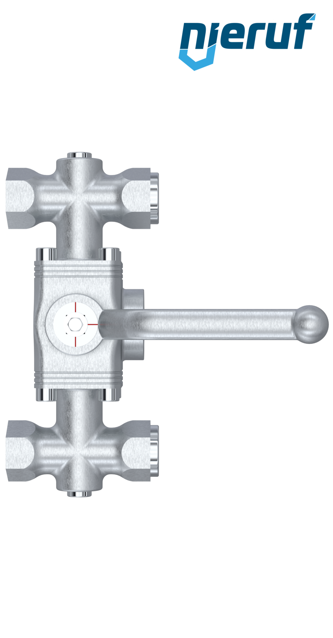 valvola a sfera deviatrice DN20 - 3/4" pollici GK16 incavo a forma di L con filettatura interna (entrata) 1" pollici