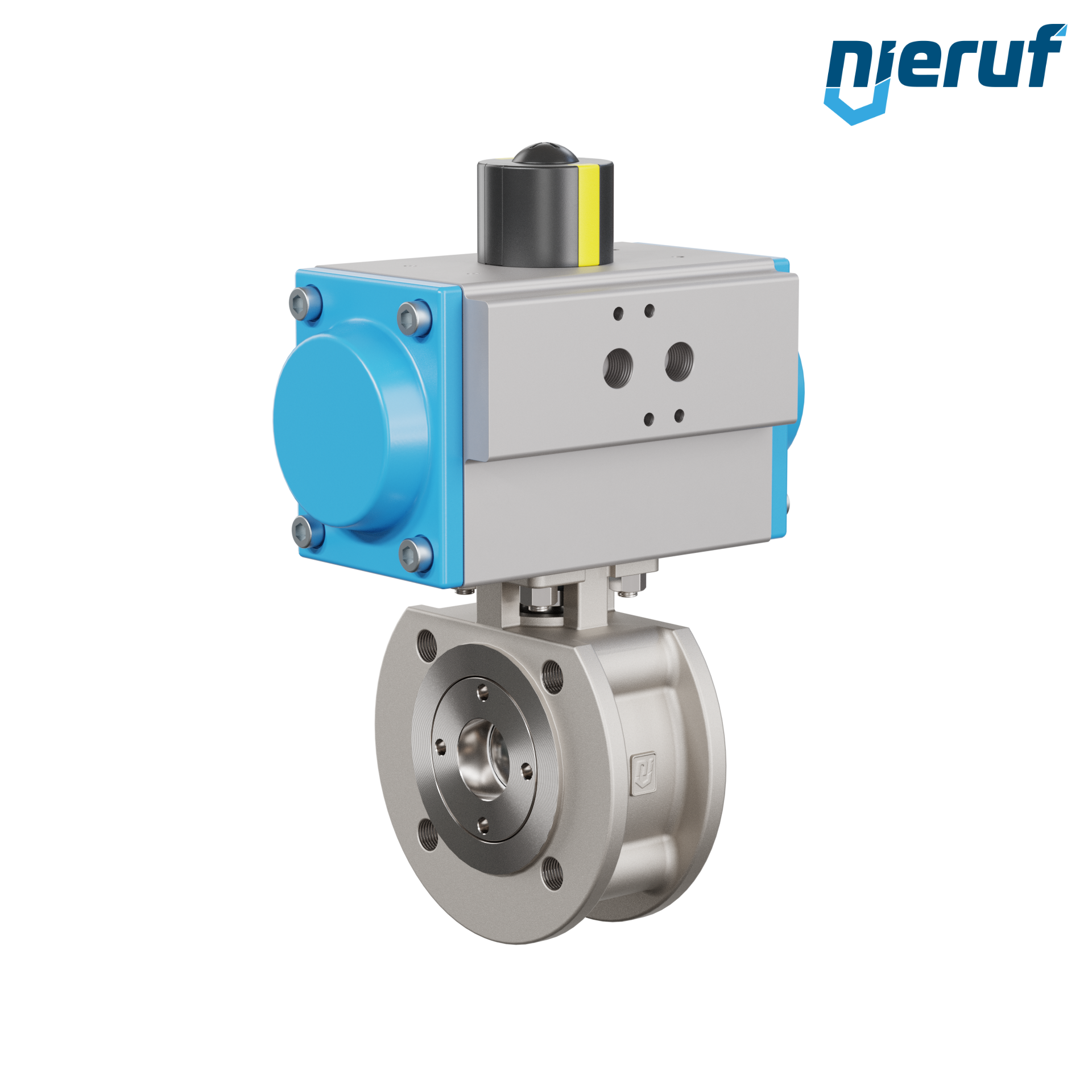 valvola a sfera flangiata dal design compatto DN25 PK07 azionamento rotativo pneumatico a semplice effetto