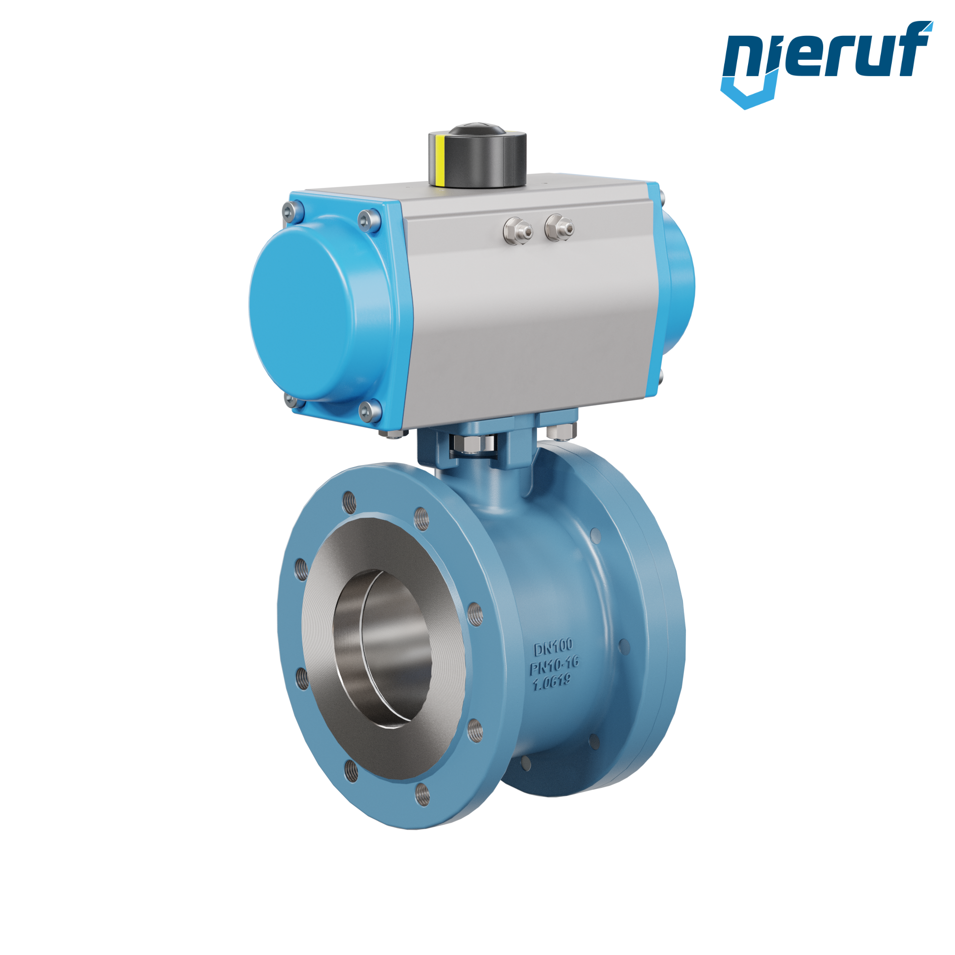 valvola a sfera flangiata dal design compatto DN100 PK06 azionamento rotativo pneumatico a doppio effetto